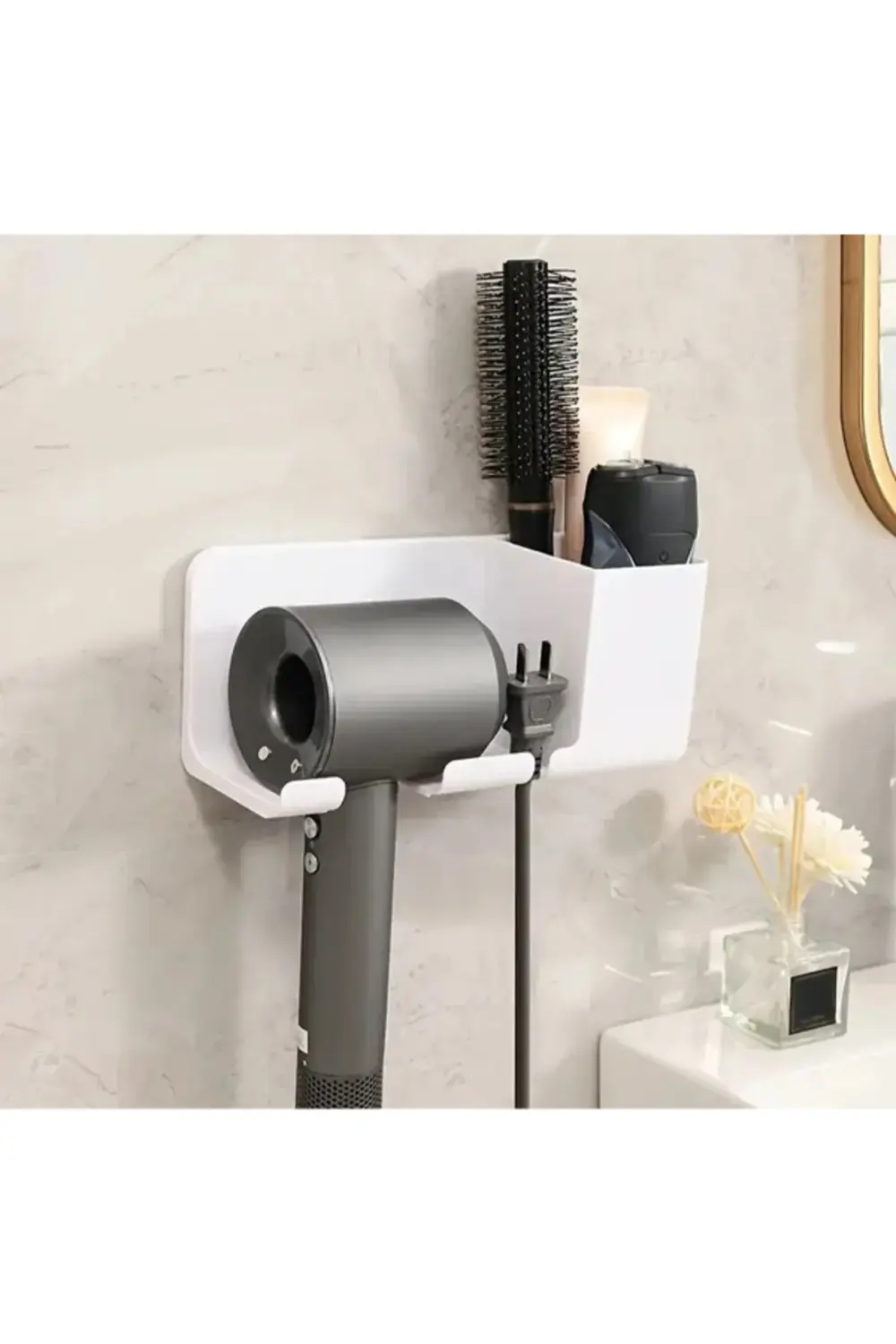Saç Kurutma Makinesi ve Eşya Düzenleyici Beyaz Renk