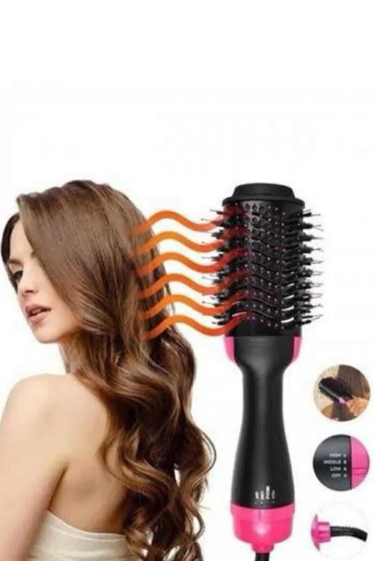 Saç Kurutma Makinesi Saç Düzleştirici Fön Tarak Isı Ayarlı Sıkı D