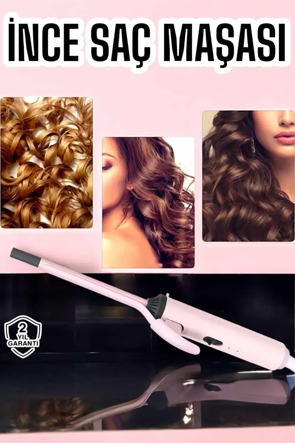 Saç Maşası 10MM İnce Bukleler İçin Yıpranma Önleyici İyon Özelliğ