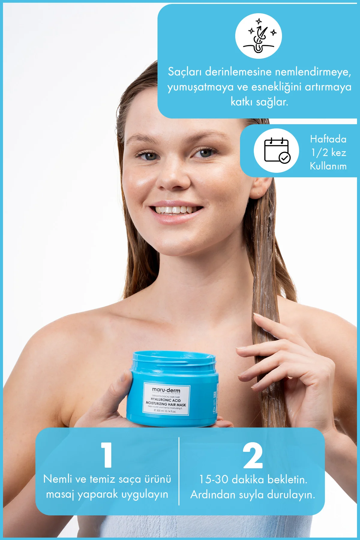 Saç Maskesi - Hyalüronik Asit Nemlendirici Saç Maskesi 300 ML | T