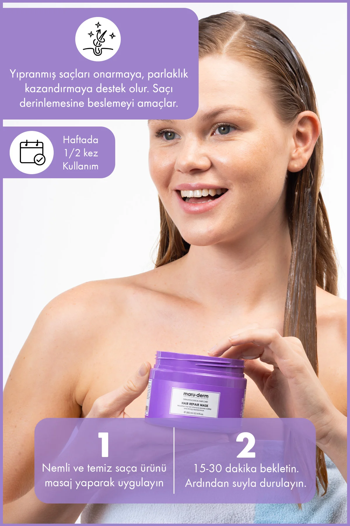 Saç Maskesi | Saç Onarıcı Saç Maskesi 300 ml | Yıpranmış Zayıf Sa