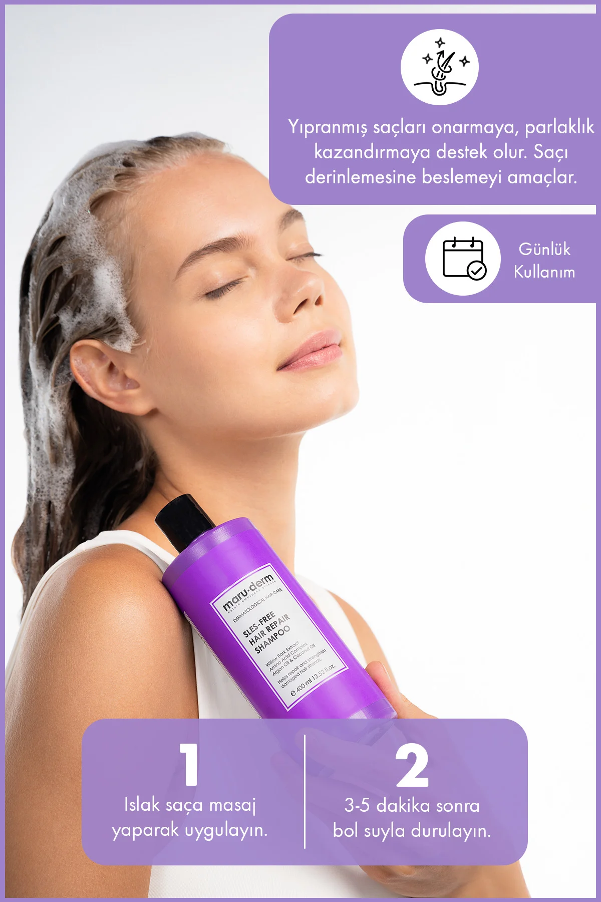 Saç Onarıcı Sülfatsız Şampuan 400 ML | Yıpranmış Zayıf Saçlar | S