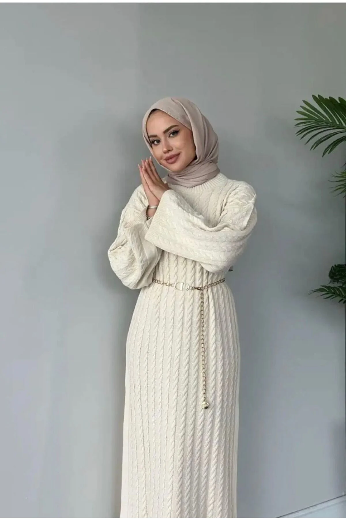 SAÇ ÖRGÜLÜ UZUN ELBİSE 130 cm