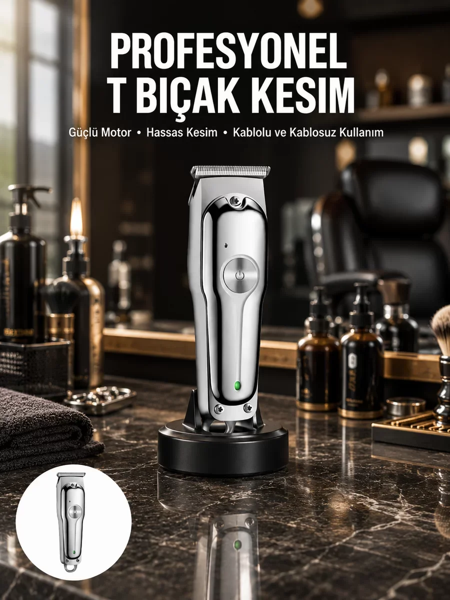 Saç Sakal Kesme Makinesi - Lazer Epilasyon Öncesi Kısaltma Makinesi, Kablosuz Tıraş Cihazı