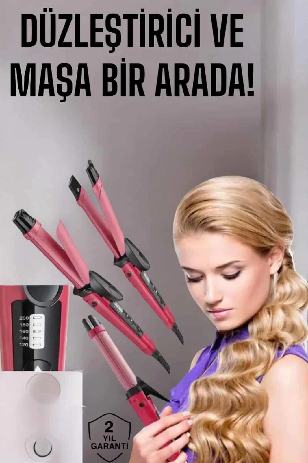 Saç Şekillendirici Düzleştirici Ve Maşa Isı Ayarlı Saç Şekillendirici Düzleştirici Ve Maşa Isı Ayarlı