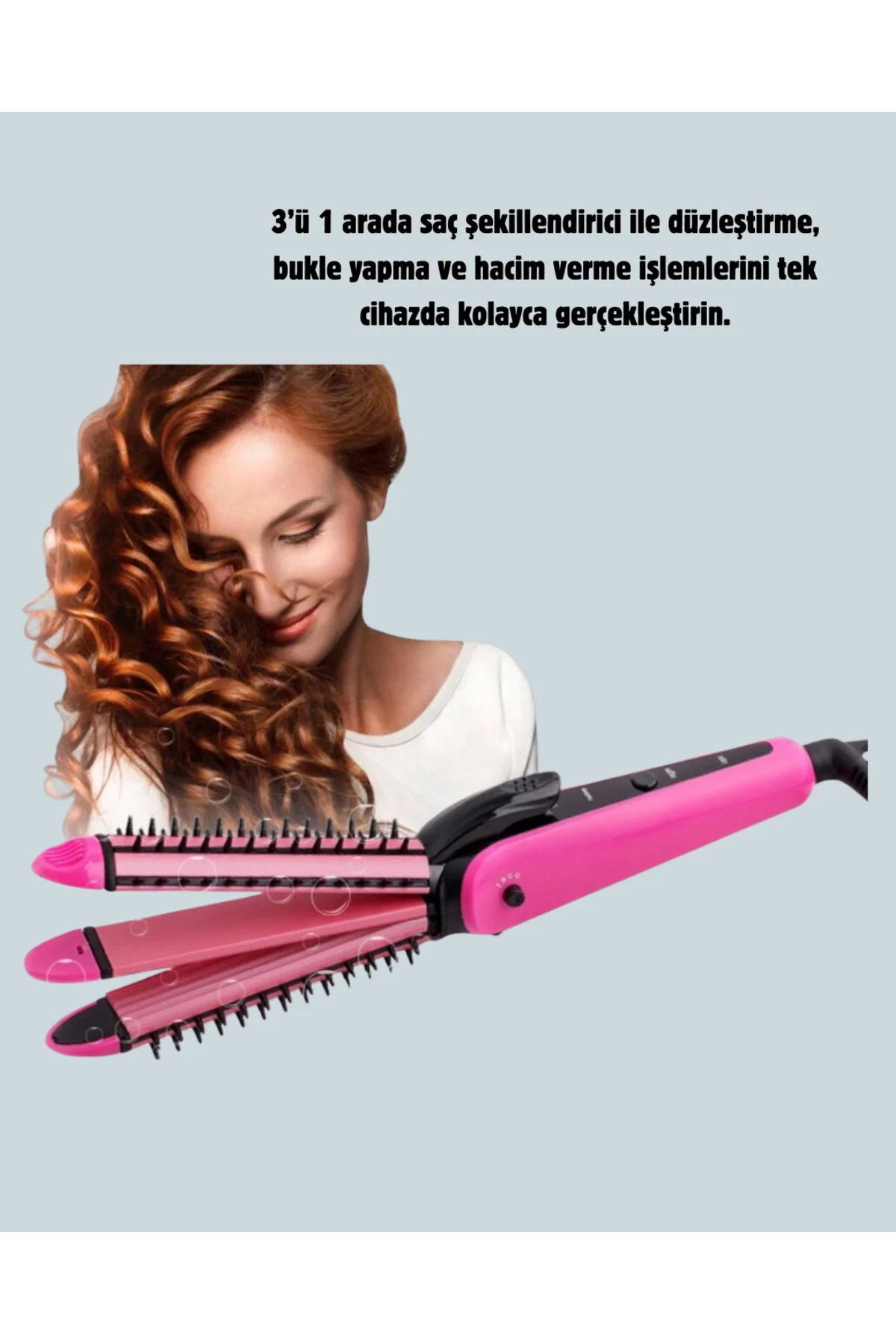 Saç Şekillendirici Maşa ve Düzleştirici 2’si 1 Arada