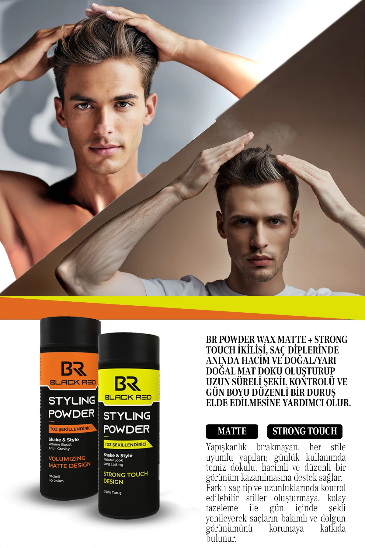 Saç Şekillendirici Toz Wax 20g - Matte & Strong Toz Wax İkili Set Saç Şekillendirici Toz Wax 20g - Matte & Strong Toz Wax İkili Set
