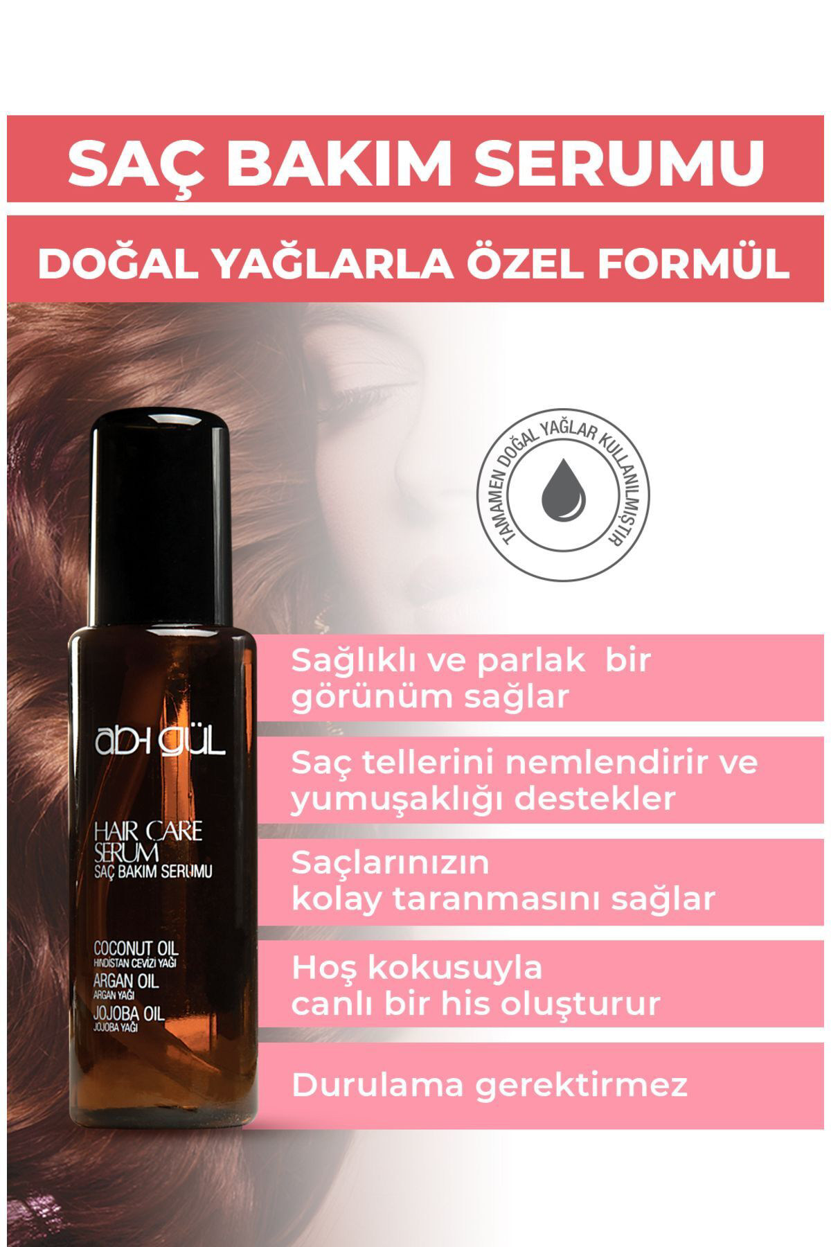 Saç Serumu 110 ml | %100 Doğal Yağlar Ile Formülize | Hindistan C