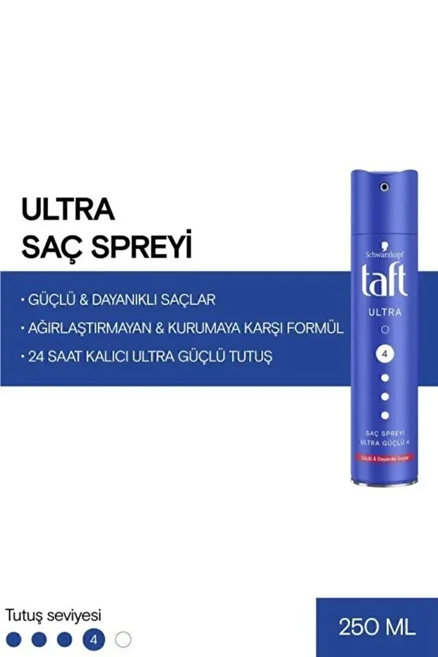 Saç Spreyi 250 ml Kalıcı ve Güçlü Tutuş - ULTRA YENİ Saç Spreyi 250 ml Kalıcı ve Güçlü Tutuş - ULTRA YENİ