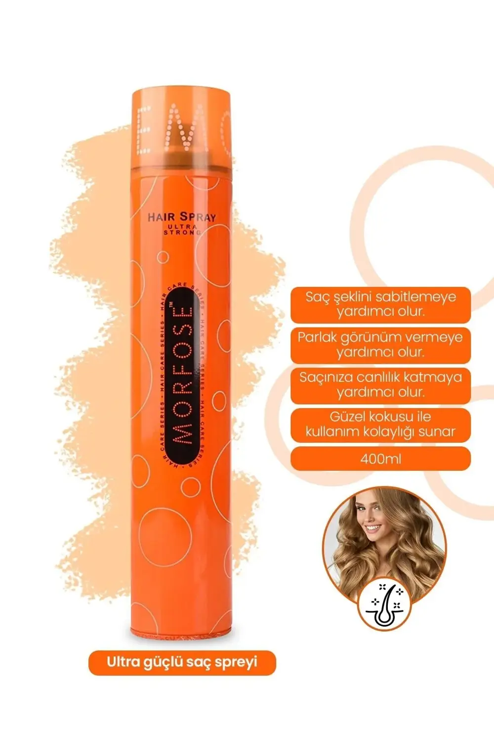 Saç Spreyi Turuncu 400 Ml x 2 Adet