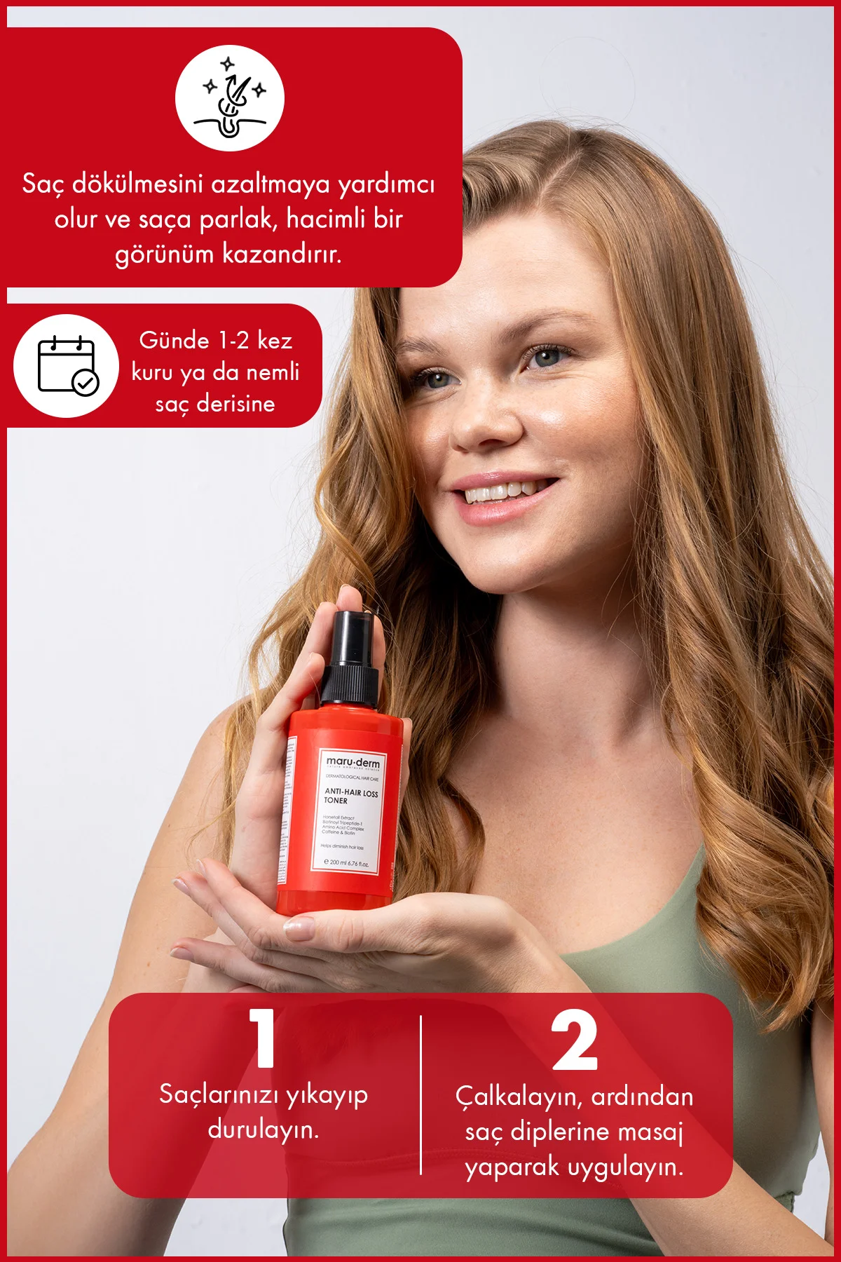 Saç Tonik | Biotin & Kafein Dökülme Karşıtı Saç Toniği Sağlıklı U