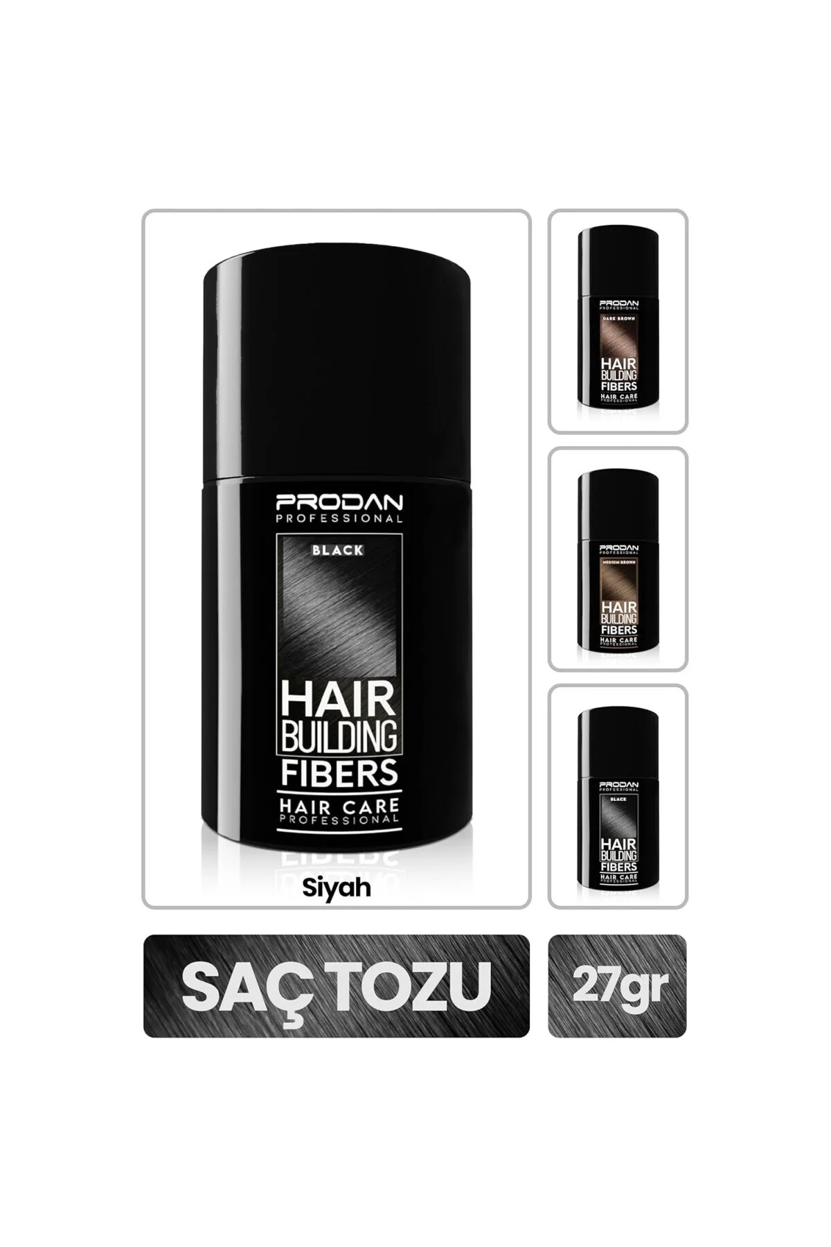 Saç Tozu Dolgunlaştırıcı Siyah Renk Saç Fiberi-27gr