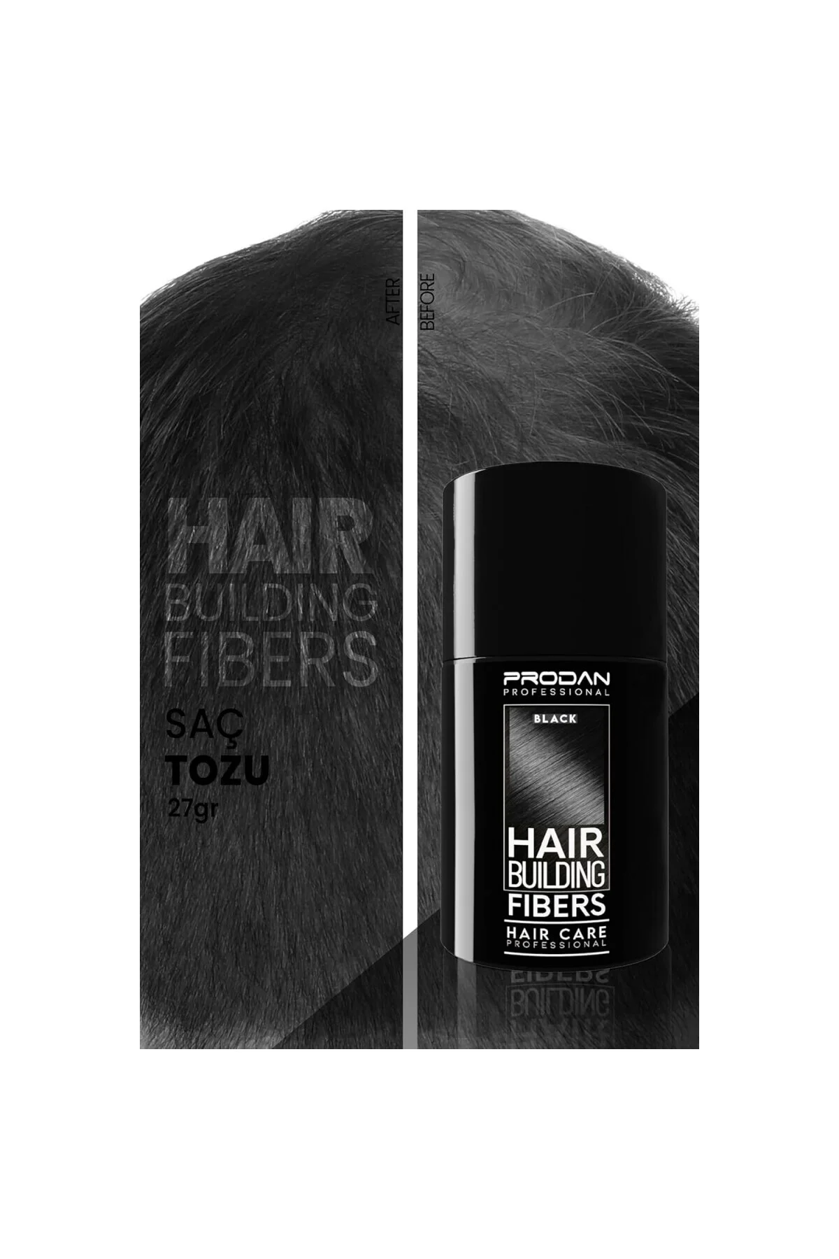 Saç Tozu Dolgunlaştırıcı Siyah Renk Saç Fiberi-27gr