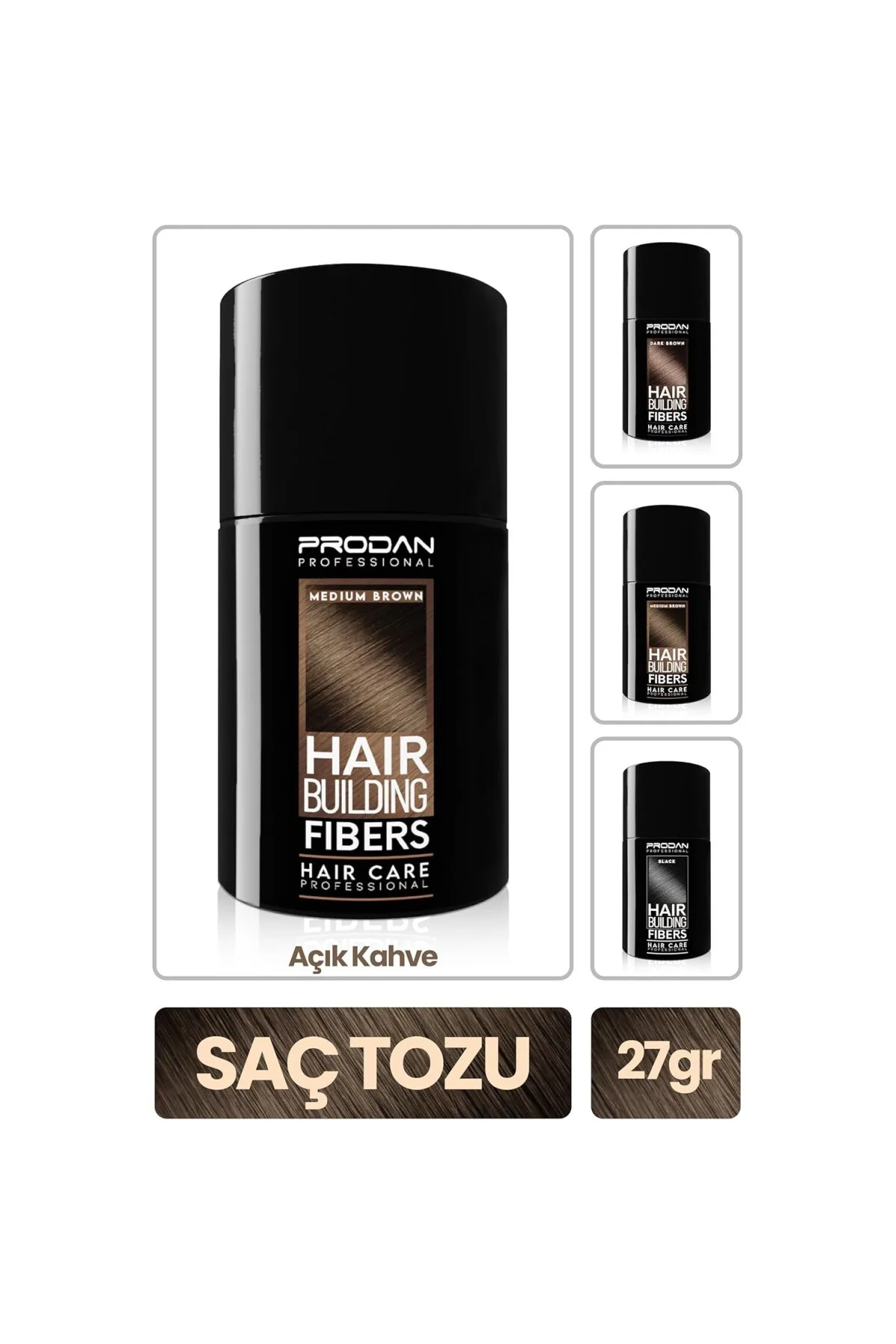 Saç Tozu Dolgunlaştırıcı Açık Kahverengi Saç Fiberi-27gr