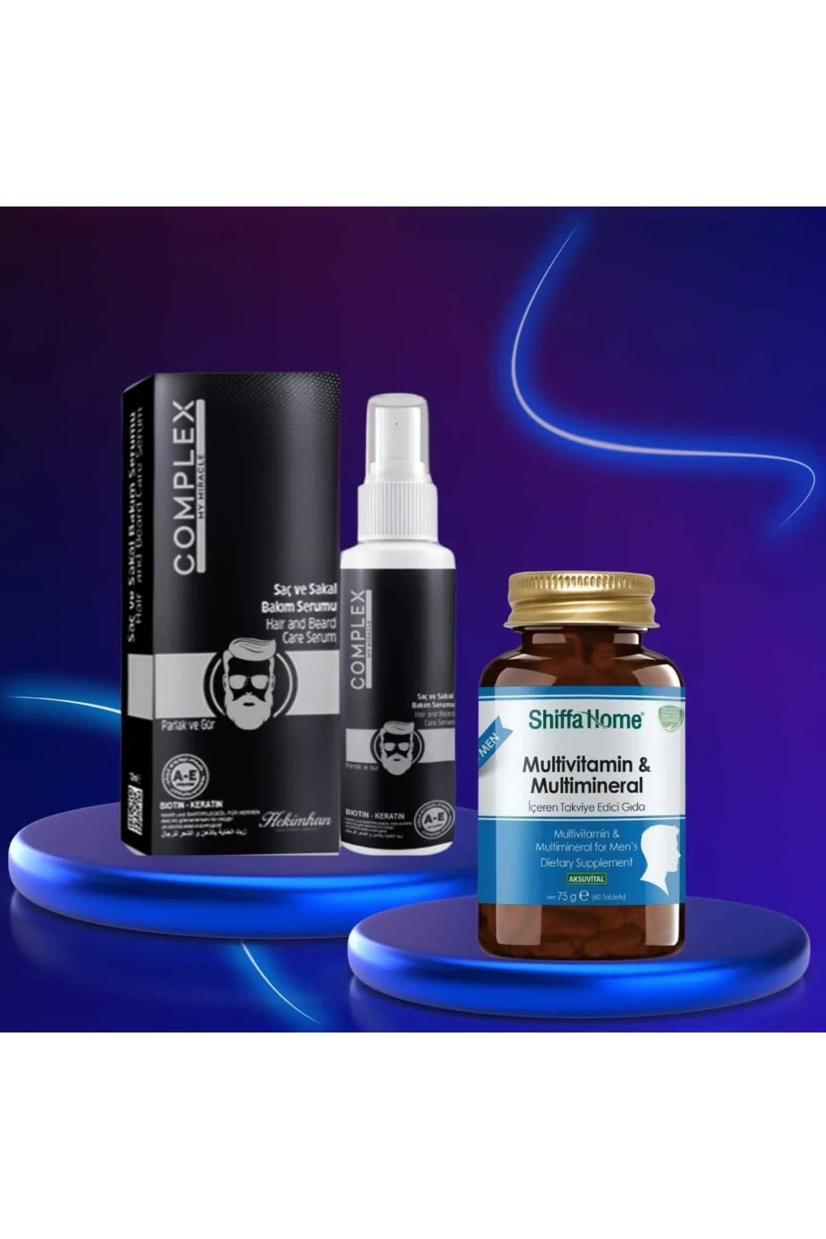 Saç ve Sakal Bakım Serumu Biotin ve Keratinli + Erkekler İçin Mul