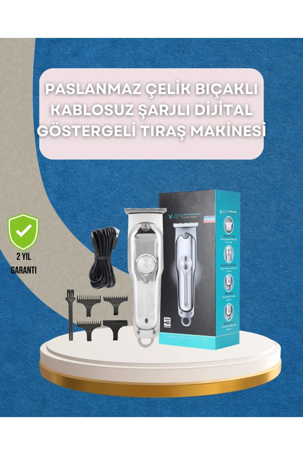 Saç ve Sakal Kesme Makinesi – Şarjlı Profesyonel Ayarlanabilir Uz