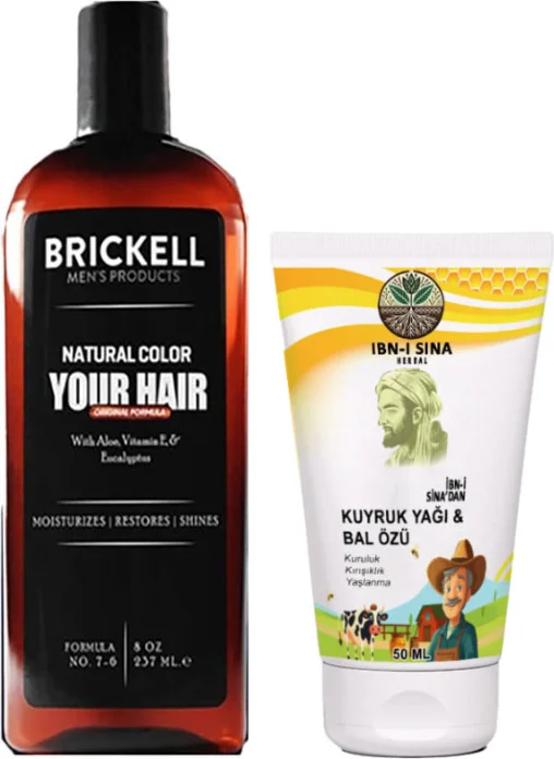 Saç ve Sakal Tonlama Şampuanı + Kuyruk Yağlı Bal Özlü Yüz Kremi 50ML - Erkek ve Kadın Bakım Seti