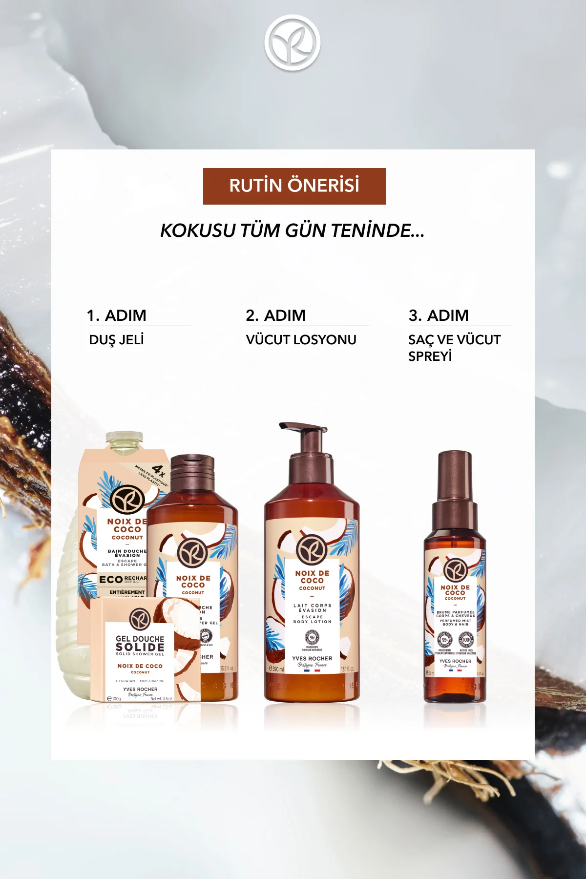 Saç ve Vücut Spreyi- Tropikal Hindistan Cevizi - Vegan-100ml