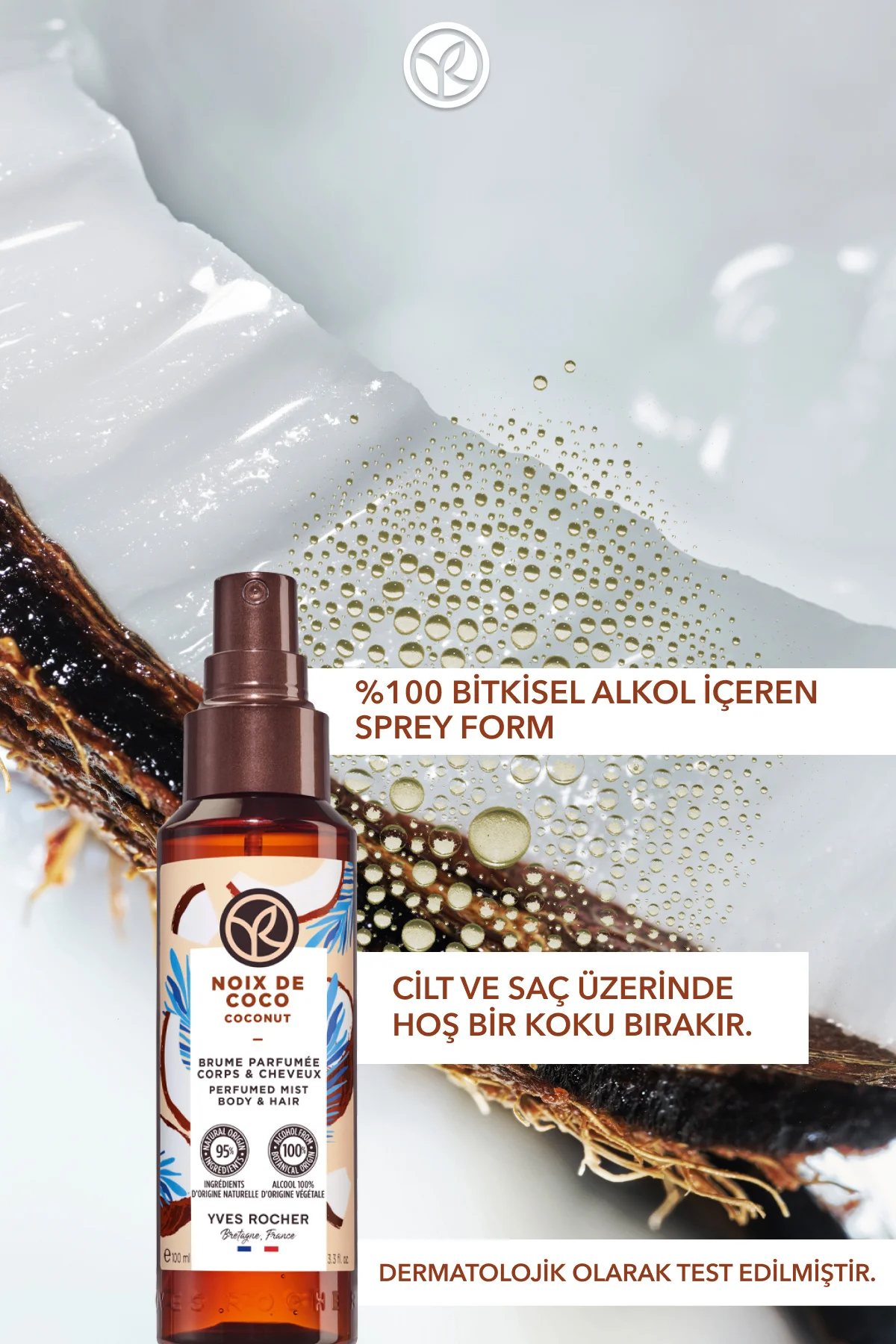 Saç ve Vücut Spreyi- Tropikal Hindistan Cevizi - Vegan-100ml