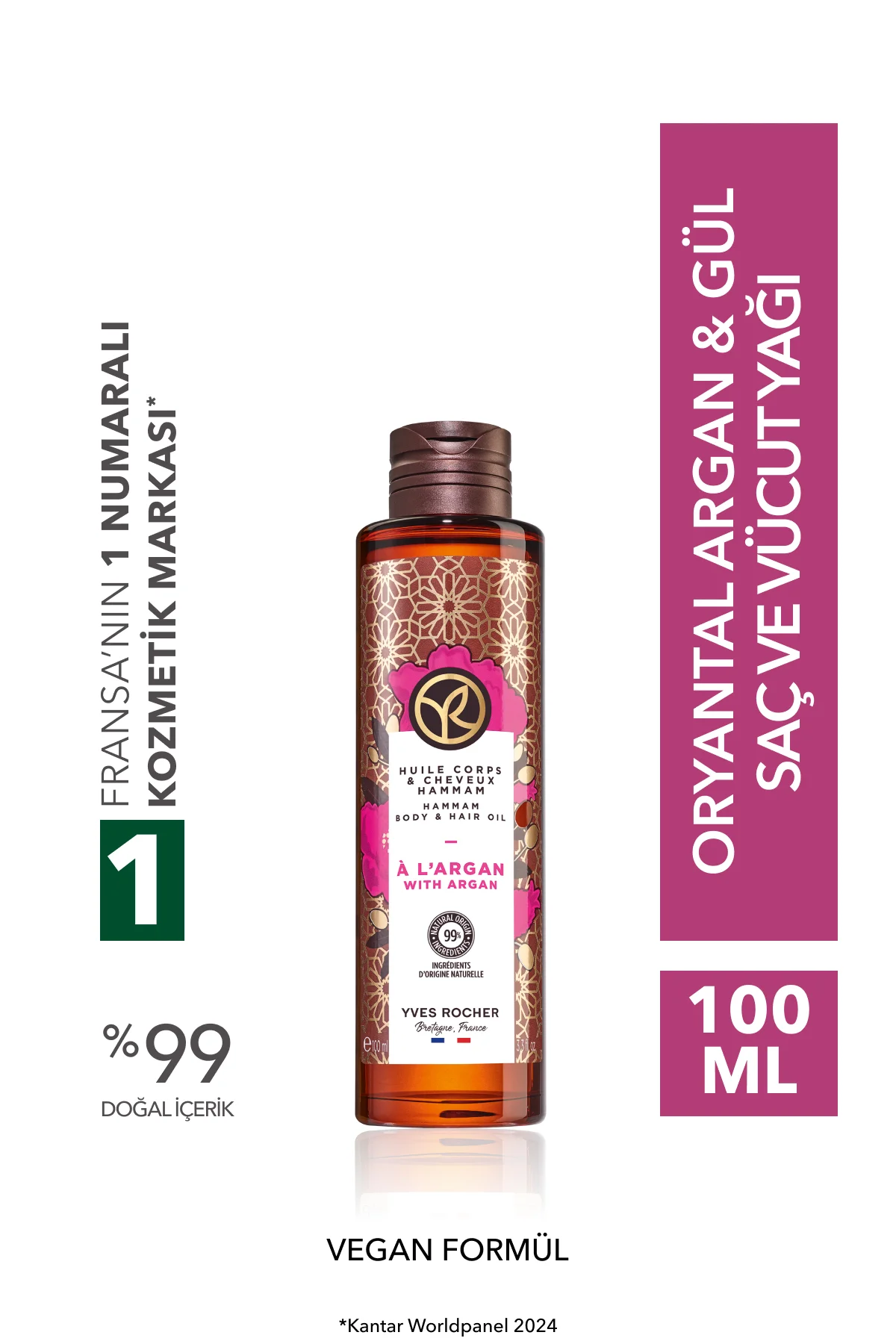 Saç ve Vücut Yağı - Nemlendirici Besleyici Oryantal Argan Gül - V