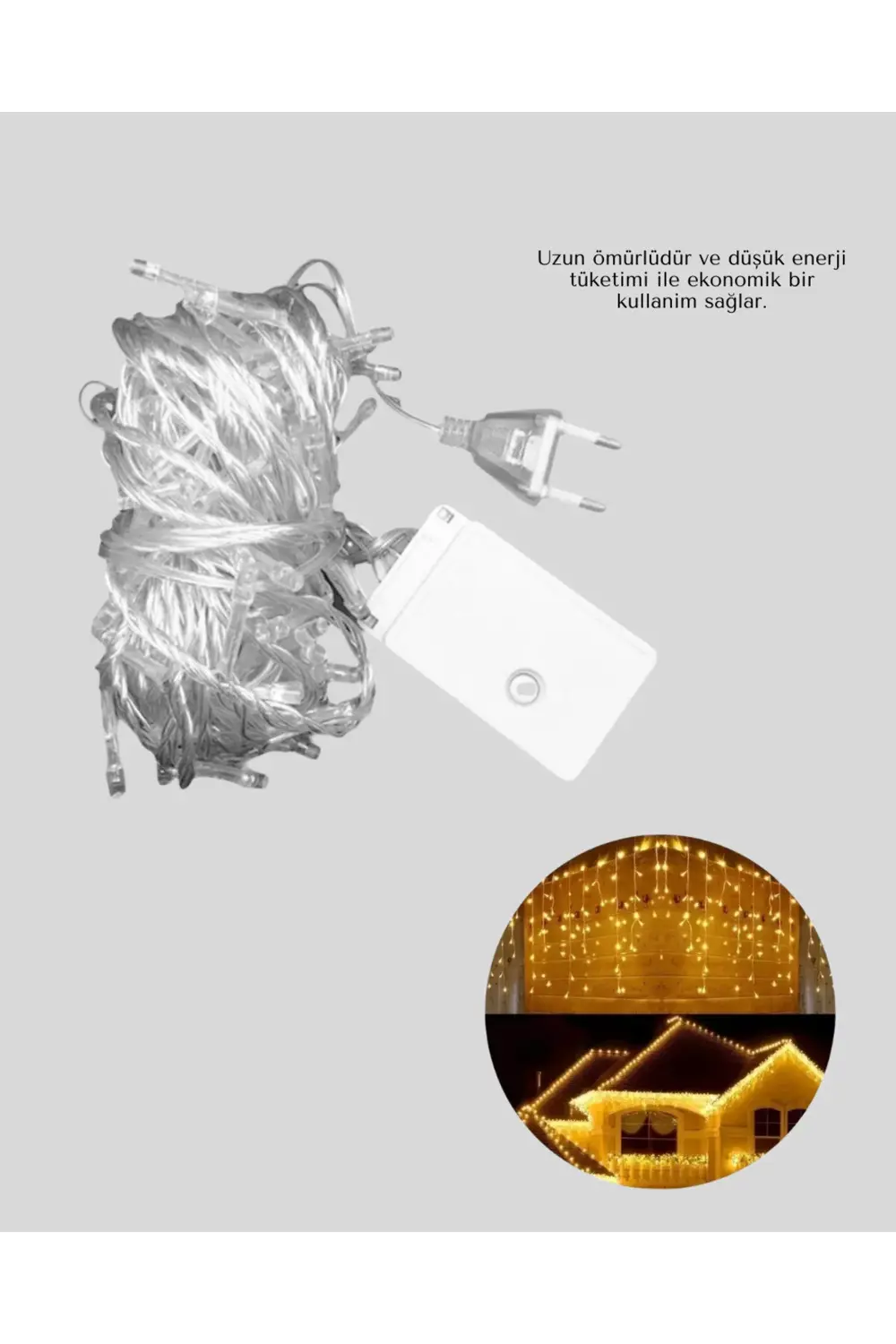 SAÇAKLI 4 METRE PERDE LED