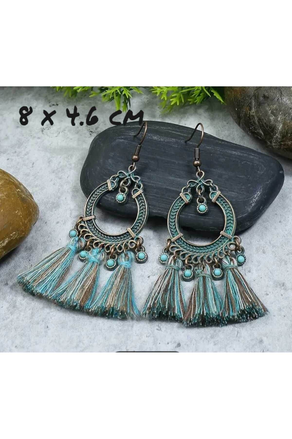 Saçaklı Etnik Tribal Boho  Küpe