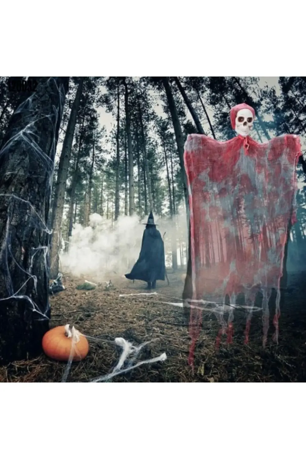 Saçaklı Sesli Işıklı Ürperti Kuru Kafa Korku Hayalet Asılabilir H