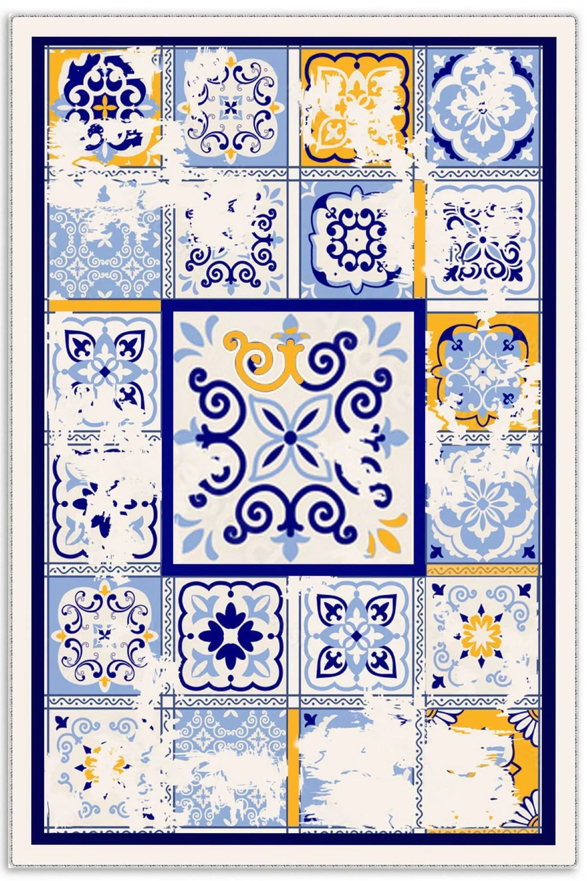 Saçaklı şönil pamuk dekoratif halı kilim