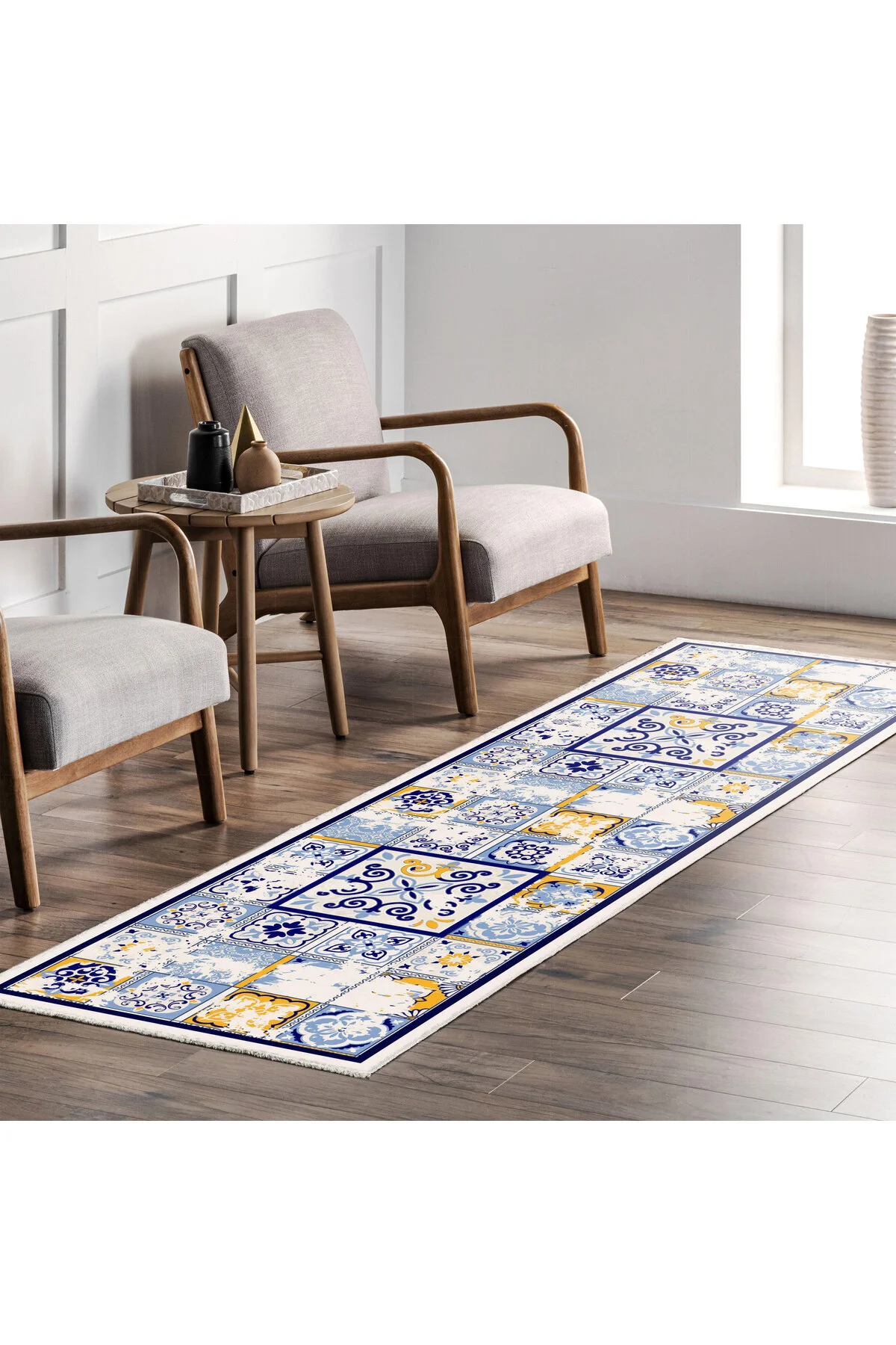 Saçaklı şönil pamuk dekoratif halı kilim