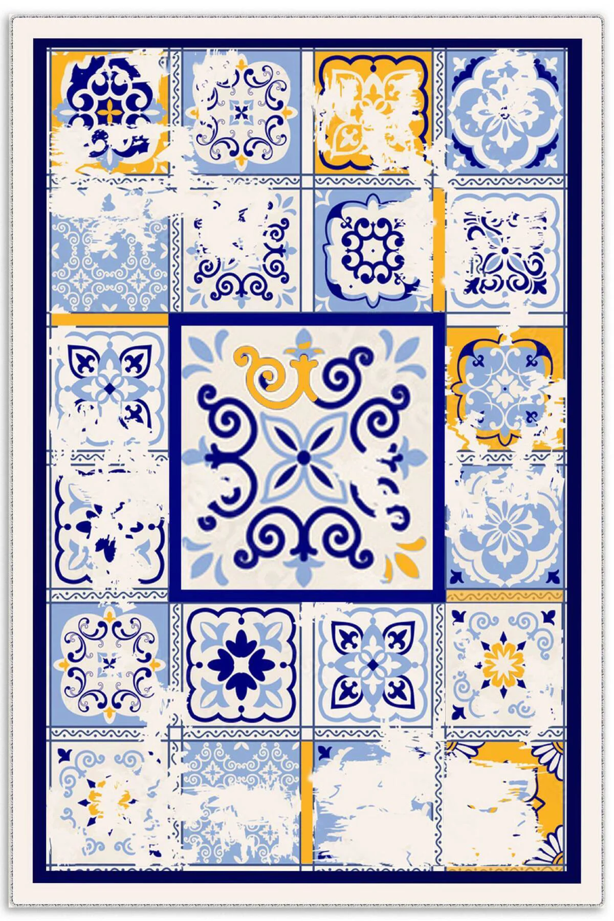 Saçaklı şönil pamuk dekoratif halı kilim