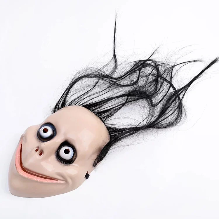 Saçlı Momo Korku Maskesi 24x16 cm – Gerçekçi Kostüm Maskesi