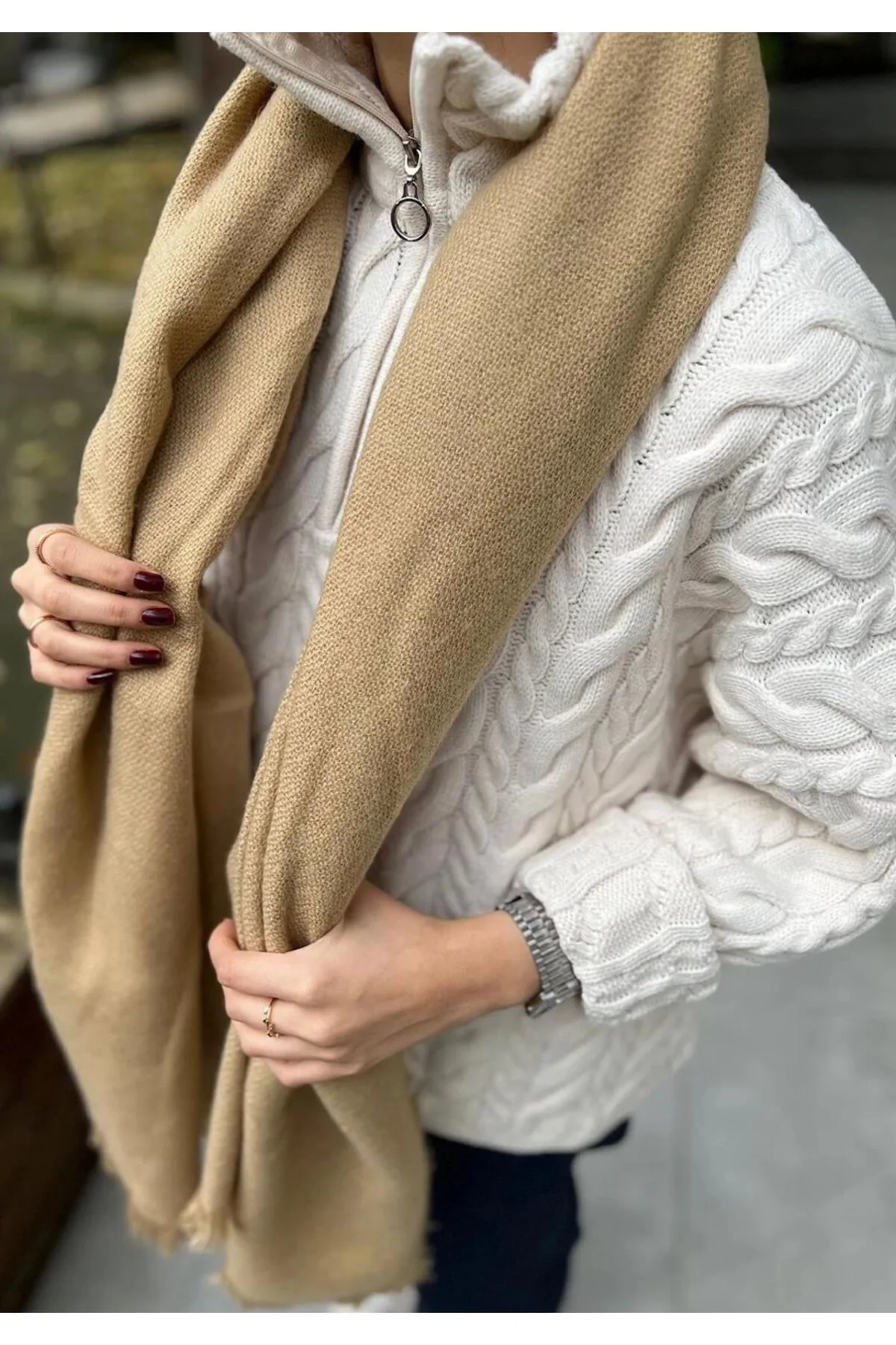 Sade Kalın Yumuşak Atkı