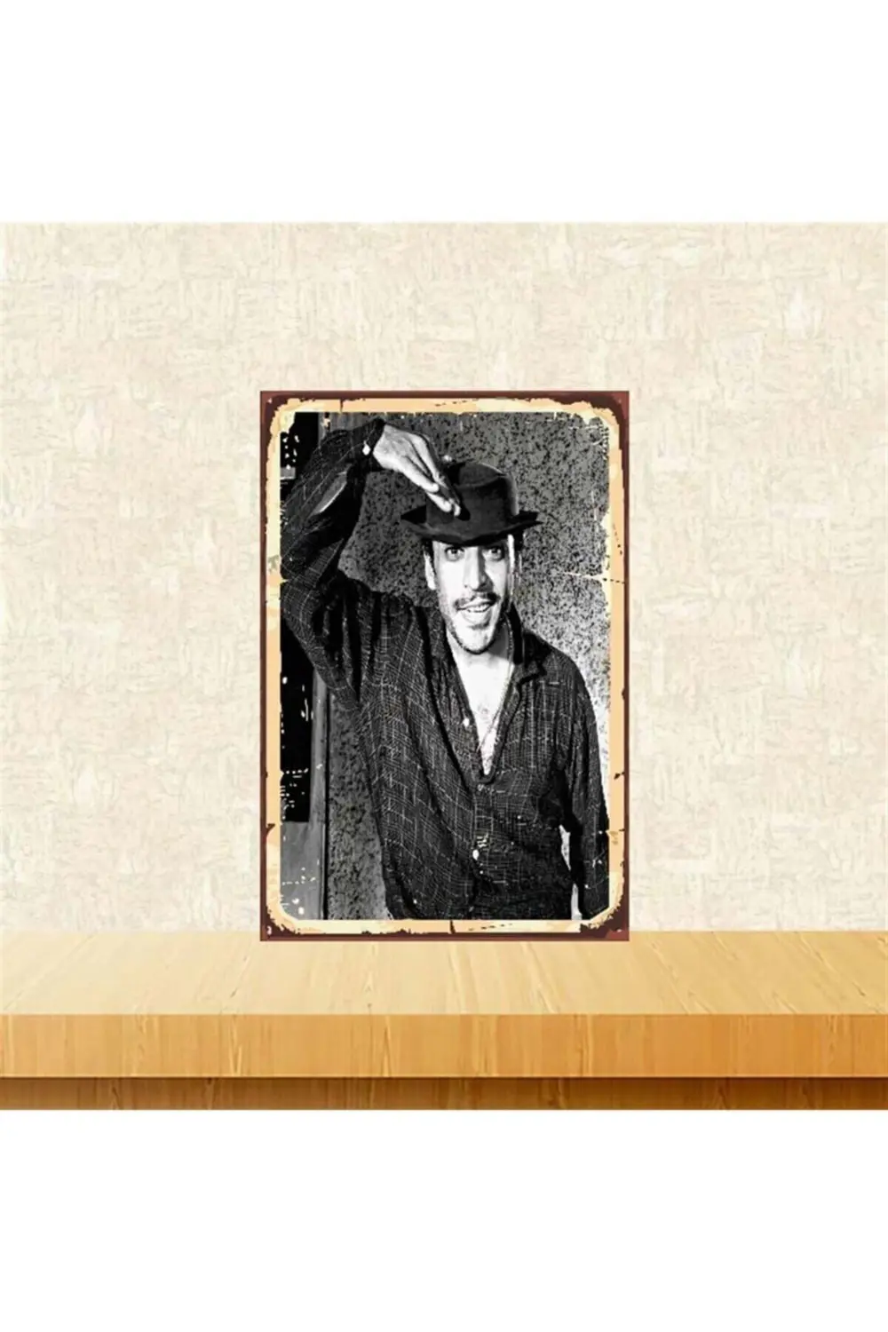 Sadri Alışık 20-30 Cm Retro Ahşap Poster Tkfx3903