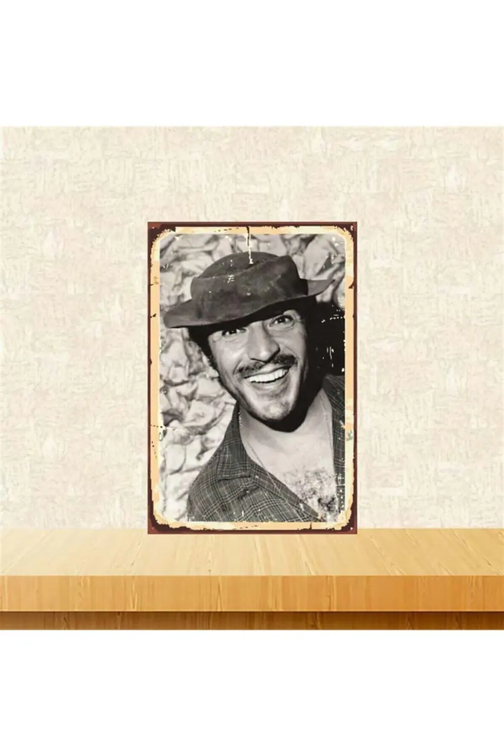 Sadri Alışık Tasarımlı Retro Ahşap Poster