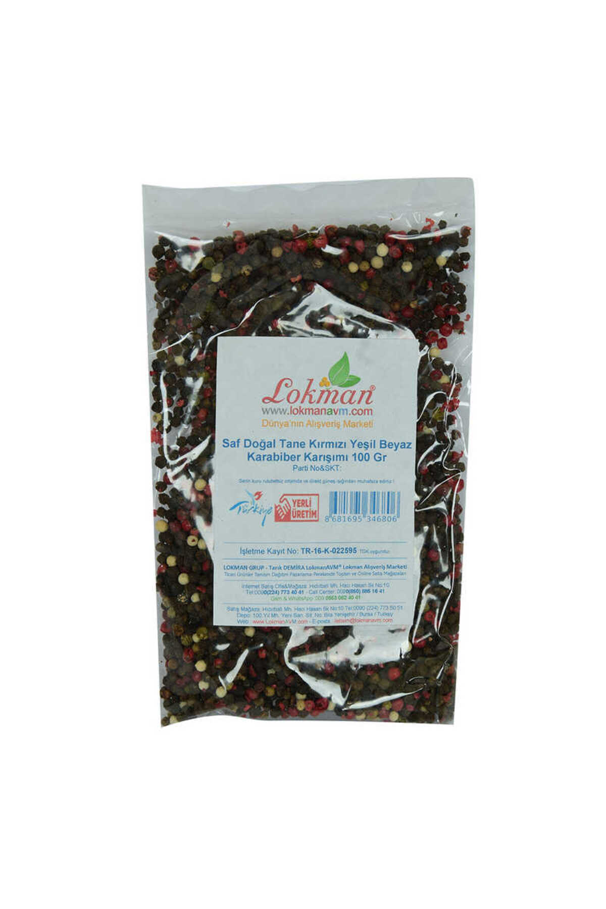 Merland Benvecocuk Saf Doğal Tane Kırmızı Yeşil Beyaz Karabiber Karışımı 100 Gr Pake