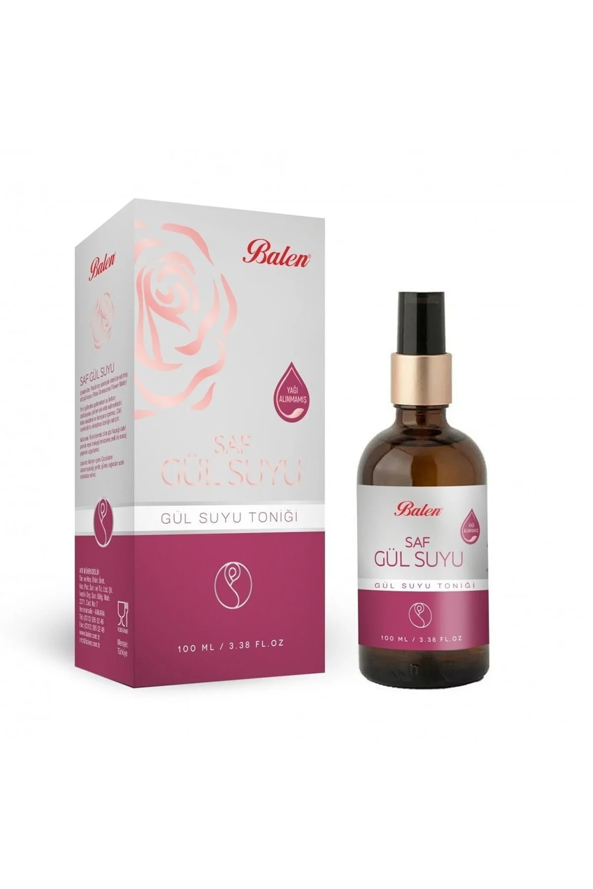 Saf Gül Suyu 100 ml X 3 Adet