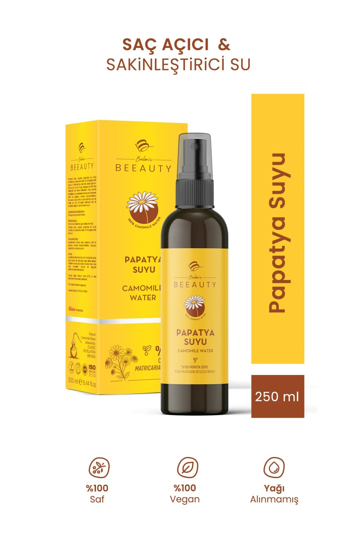 SAF PAPATYA HİDROSOLÜ * 250 ML Fiyatı, Yorumları ve Özellikleri