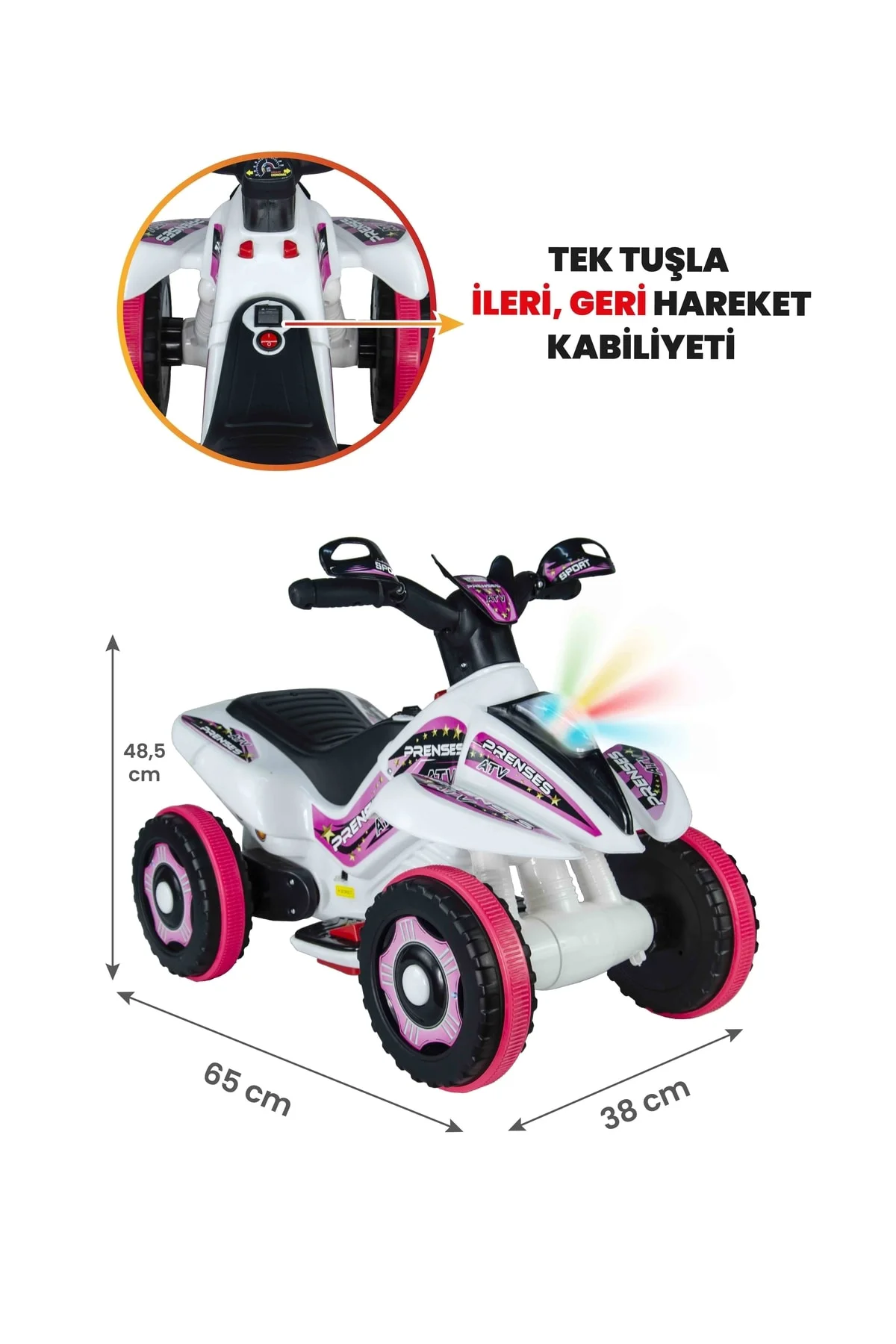 Rnger Beyaz Prenses Müzikli ve Led Işıklı Akülü Bingit Atv 6V