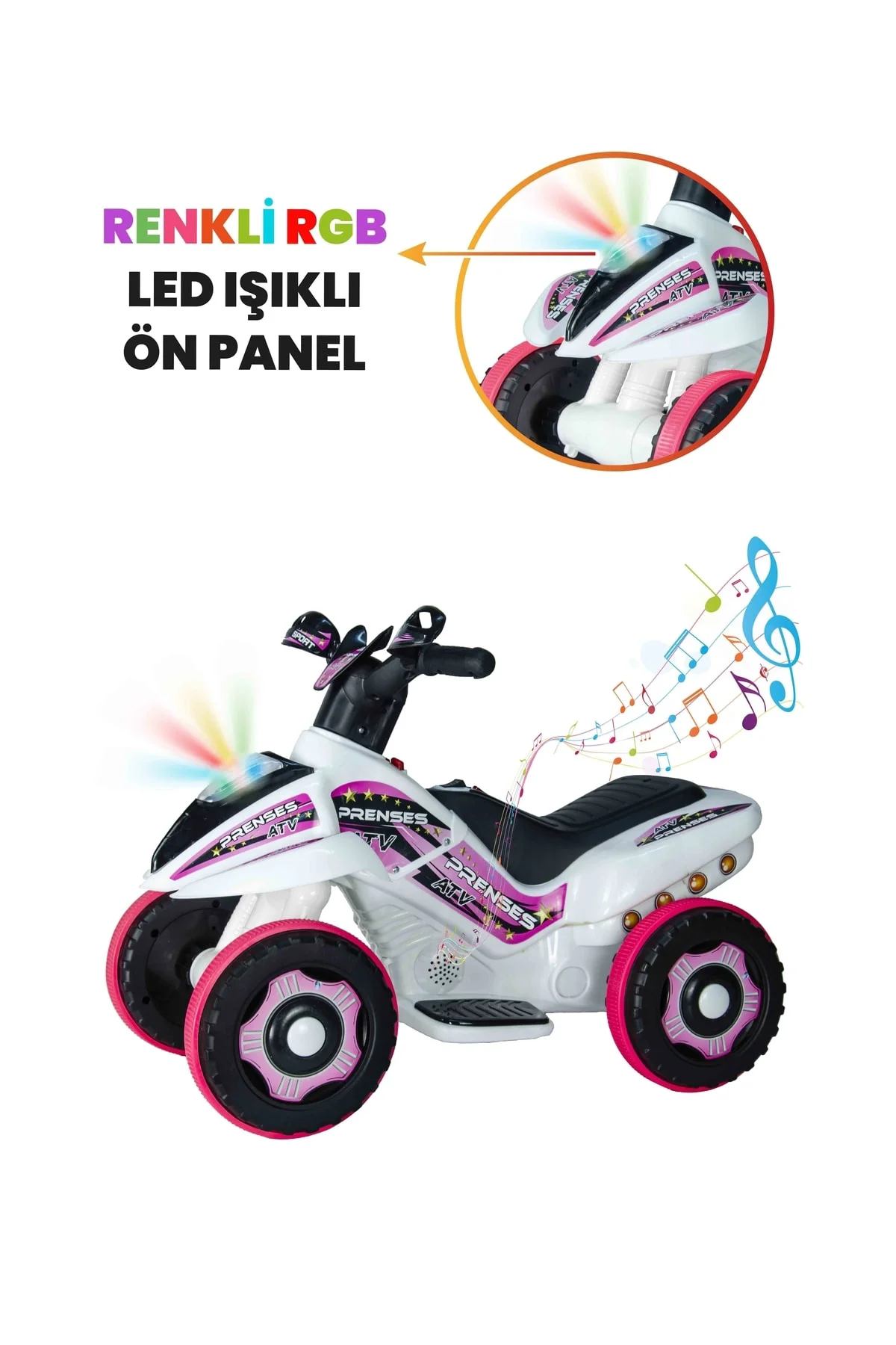 Rnger Beyaz Prenses Müzikli ve Led Işıklı Akülü Bingit Atv 6V