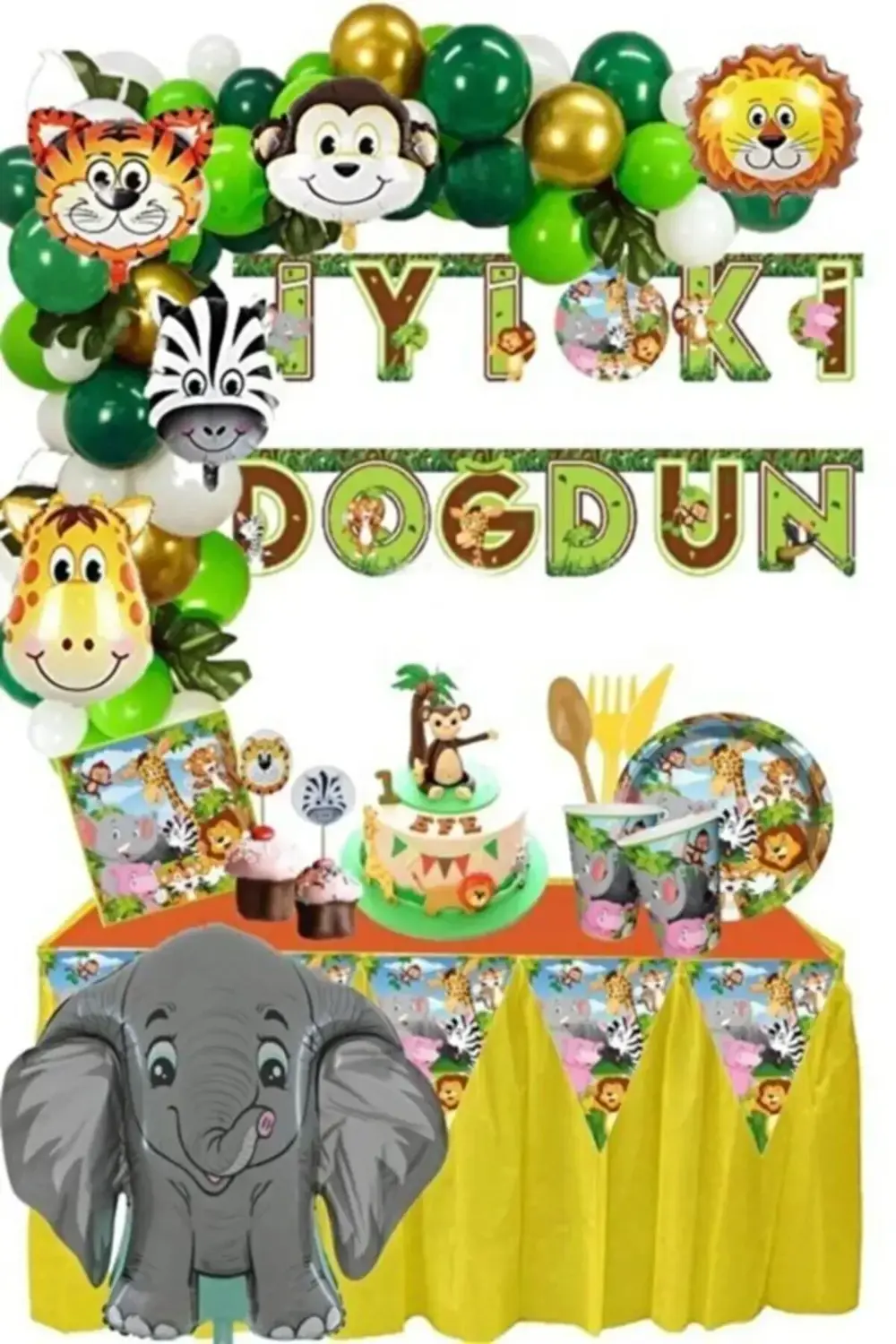 Safari Doğum Günü Seti 16 Kişilik Hayvan Lı Parti Setleri