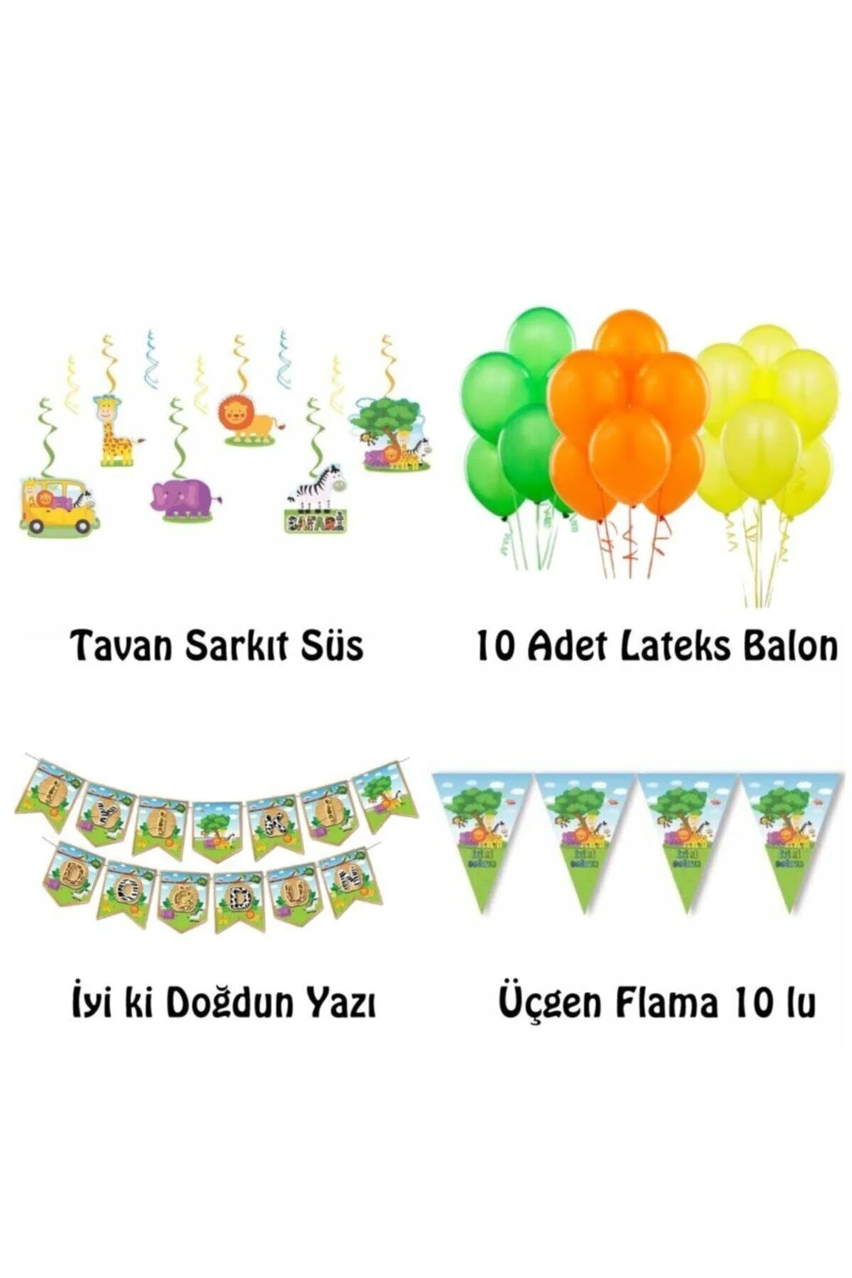 Safari Doğum Günü Süsleme Seti