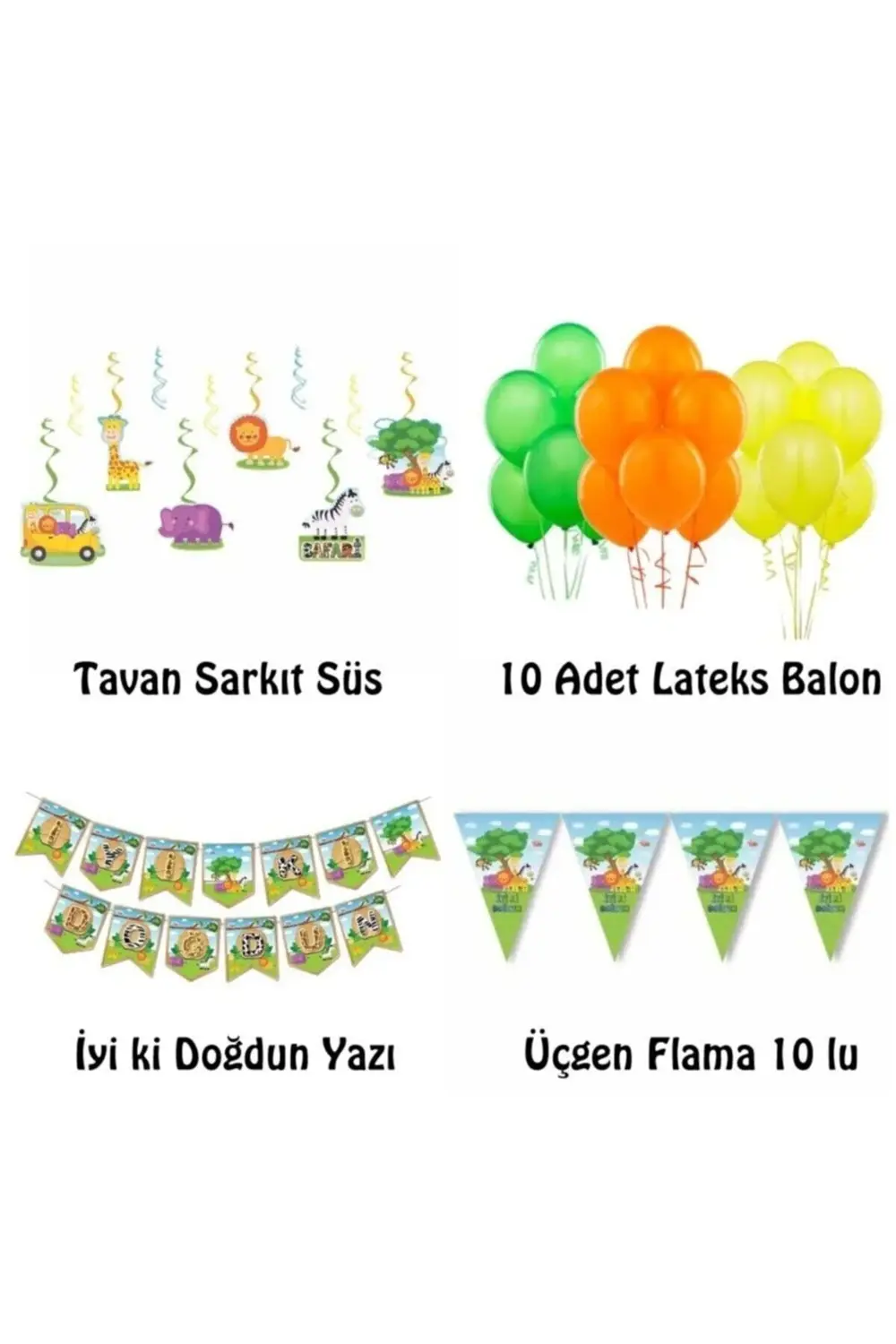 Safari Doğum Günü Süsleme Seti