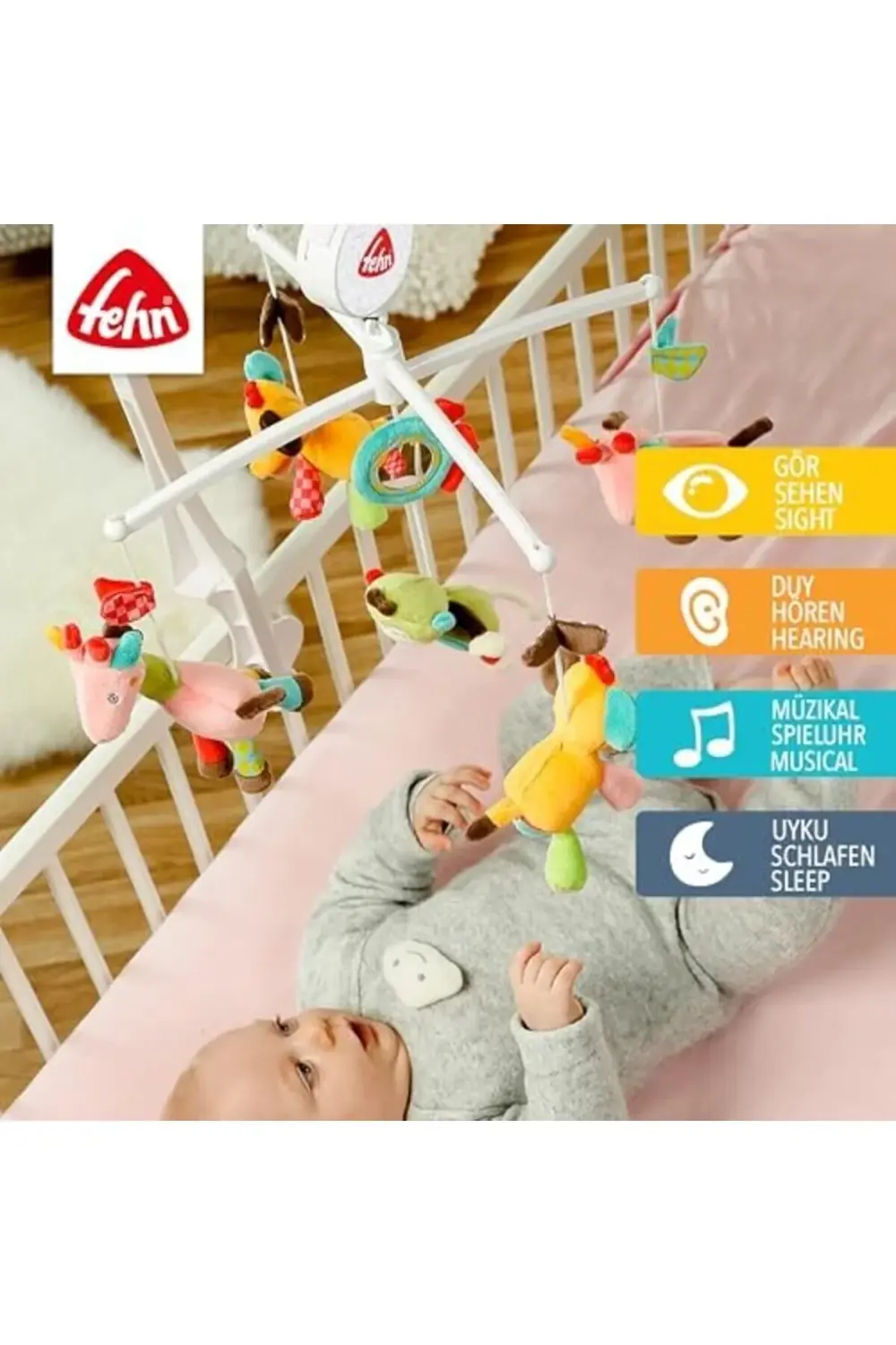 Safari, müzikli dönence - Sevimli hayvanlı bebek uyku yardımcısı