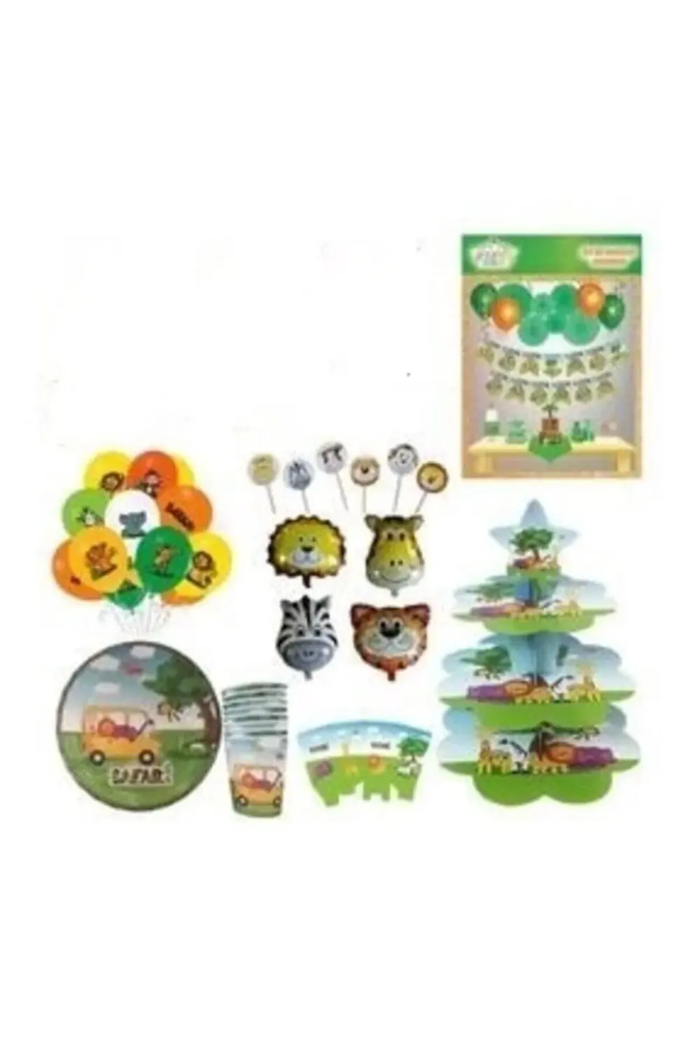 Safari Partisi Doğum Günü Seti 16 Kişilik