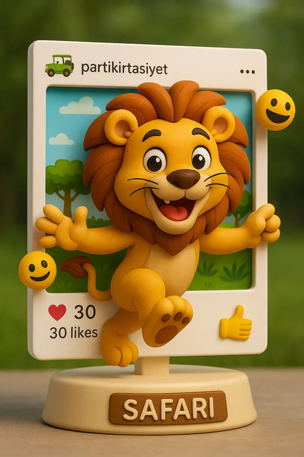 Parti Kırtasiye Safari Temalı Doğum Günü Parti Seti 40 Kişilik - Hayvan Figürlü S