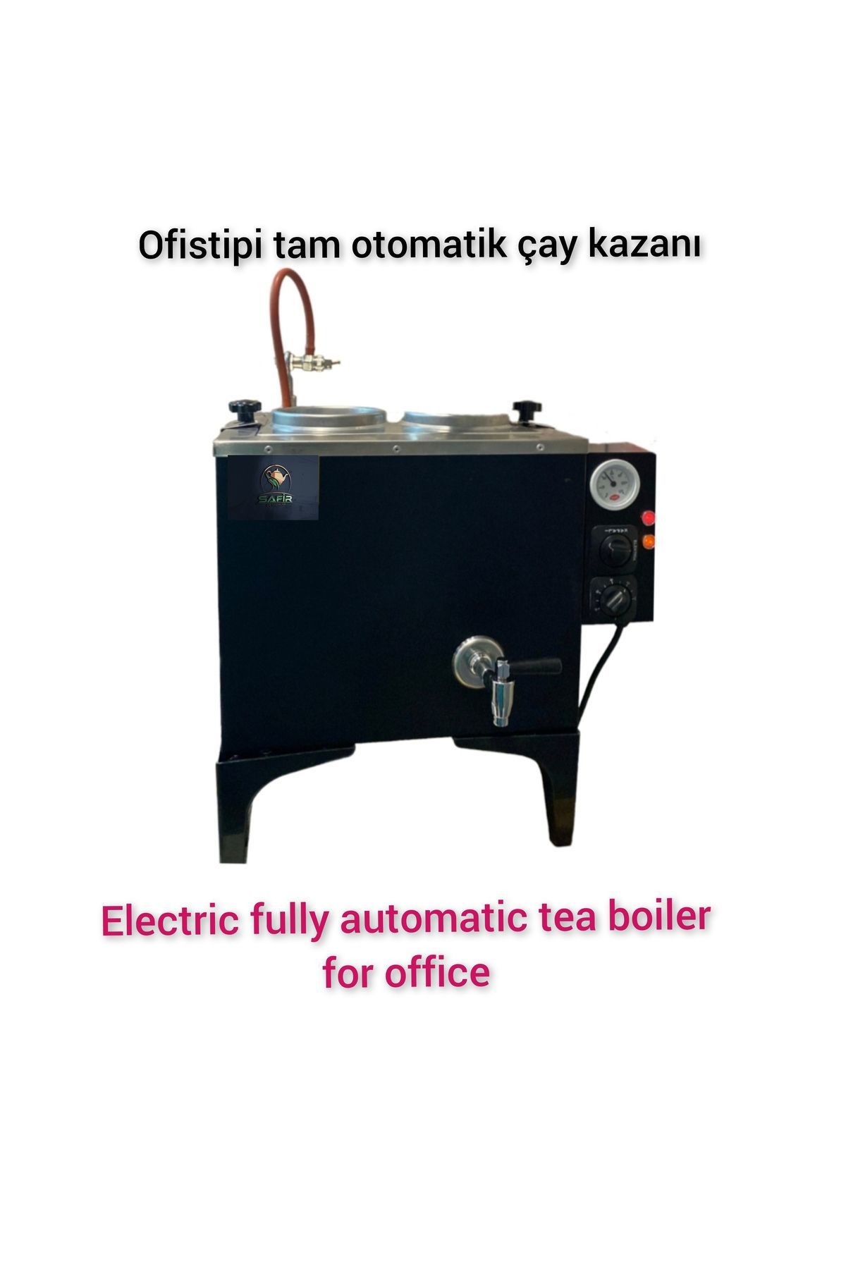 Safir 2 Gözlü Siyah Boyalı Çay Makinesi Sadece elektrikli Ofistip