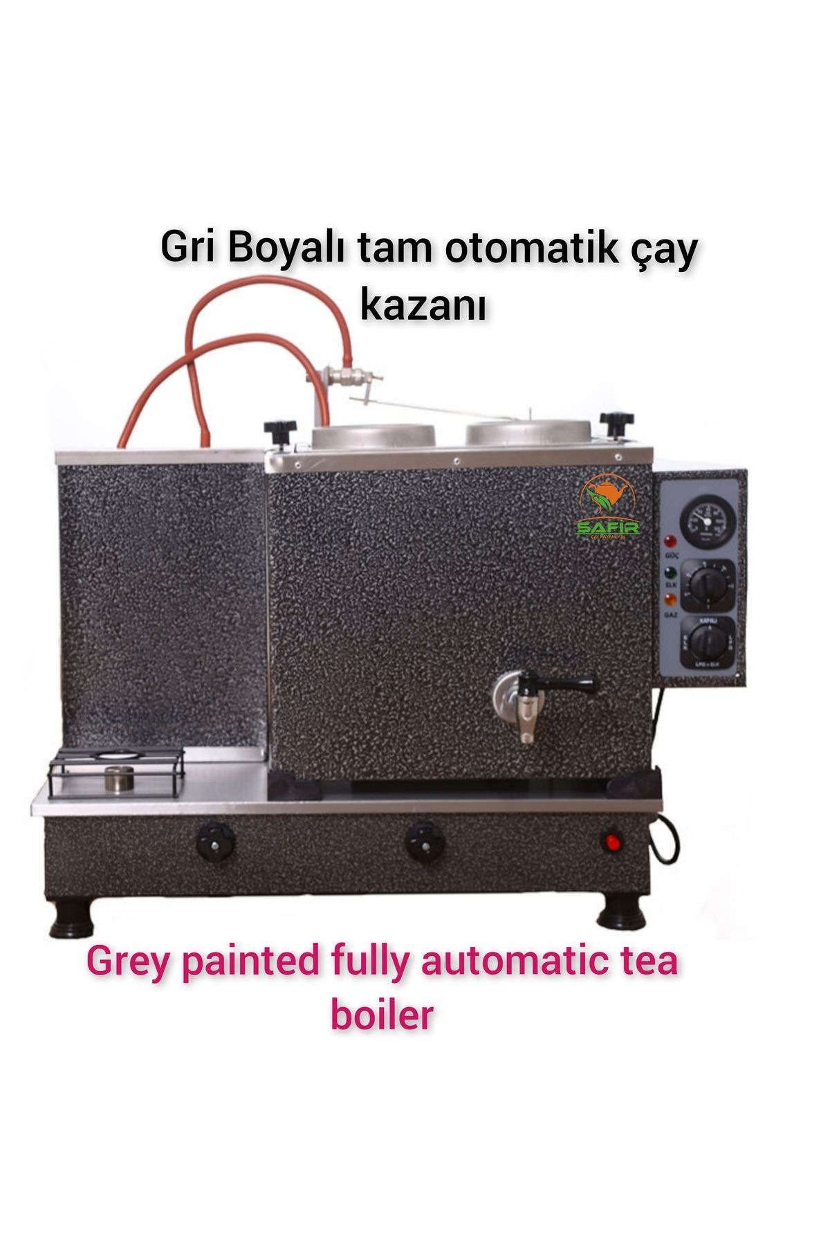 Safir Gri Elektrostatik Boyalı Tam Otomatik Çay Kazanı Çay Semave