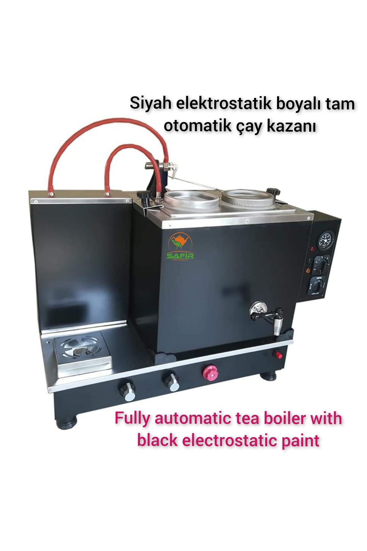 Safir Kromat Siyah Tüplü Tam Otomatik Çay Kazanı Çay Ocağı Çay Se