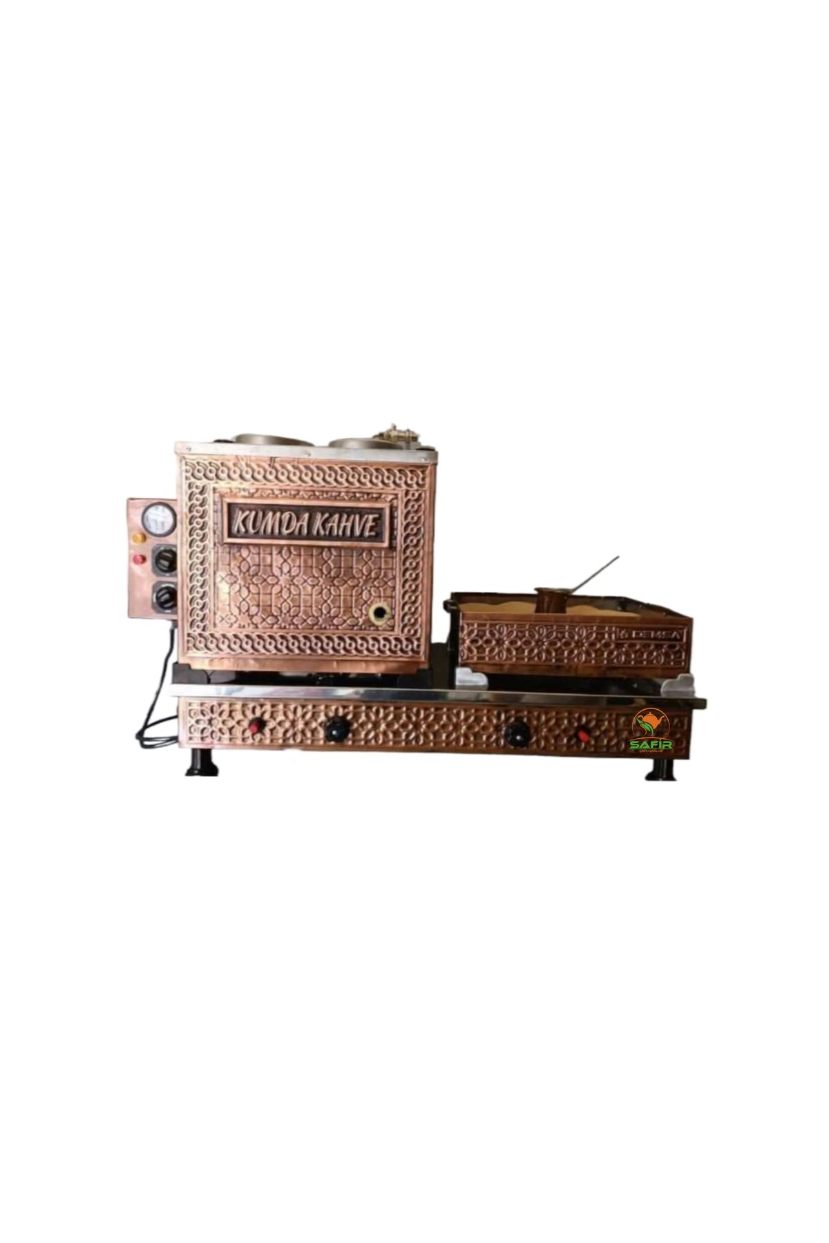 Safirim Kumda Kahveli 2 Gözlü Bakır Çay Kazanı Sadece Elektrikli 