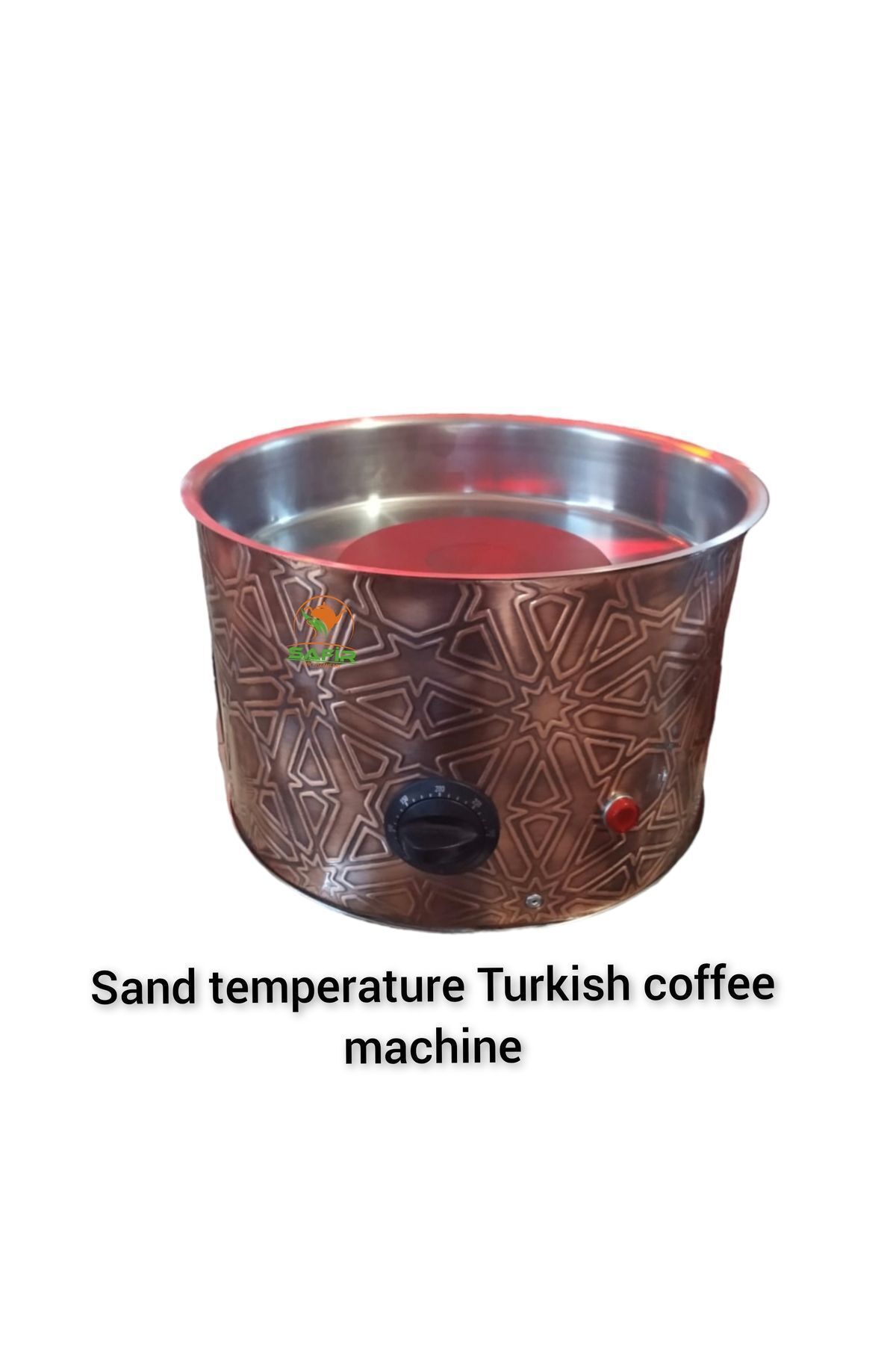 Safir Çay Kazanlari Safirim Kumda Kahve Cihazı Yuvarlak Model Bakır Kumda Kahve Stand